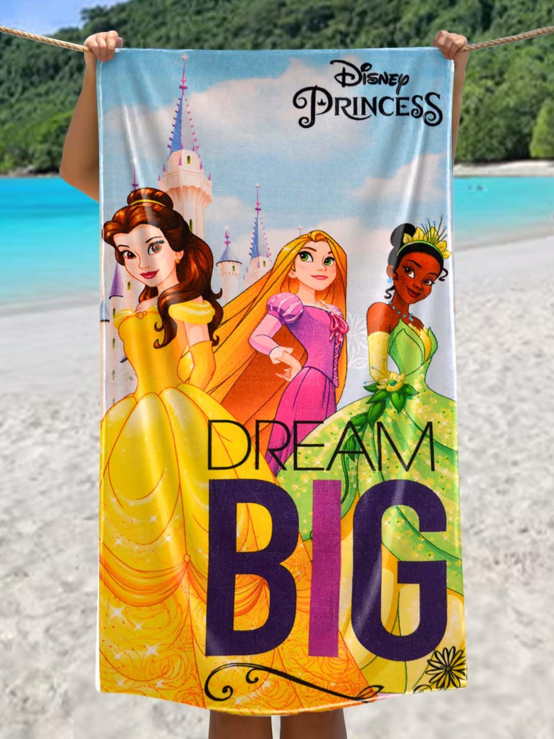Athom Living Disney Princess Be The Hero Of Your Story Disney Princess Kids Cotton Bath Soft Towel For Kids, 60 X 120Cm, 350Gsm.