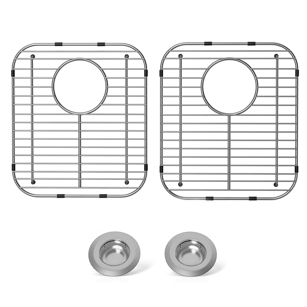 4Pack Stainless Steel Sink Protectors For Kitchen Sink, 13.1''X11.6''X1'' Sink Grid Universal With Rear Drain, Rust-Resistant Me