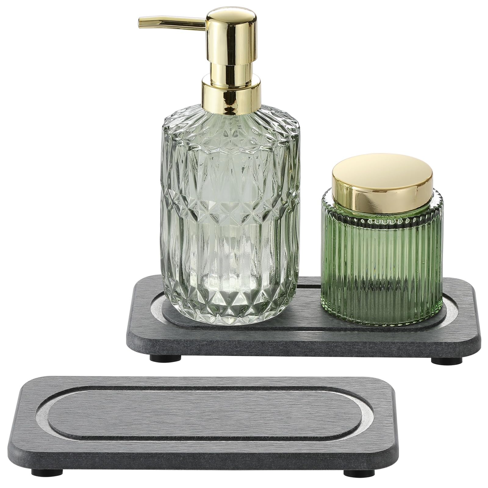 Homdiva 2Pack Diatomite Stone Coasters Water Absorbing Sink Tray For Kitchen & Bathroom Counter, Quick Dry Soap Dish Vanity Cadd