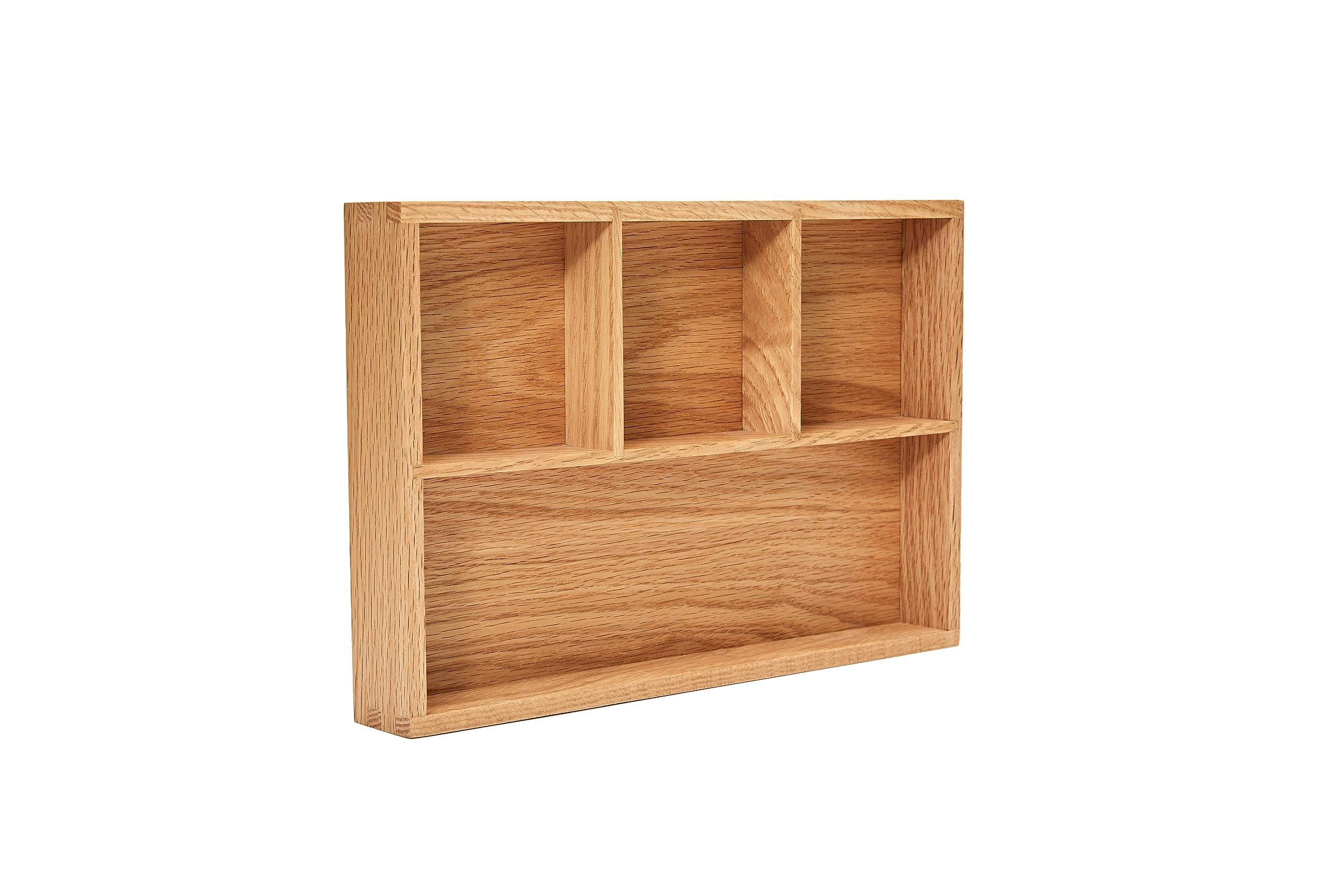 Pandapark Wood Organizer Tray,Black Walnut,Desk & Drawer Storage Box (Oak Master4)