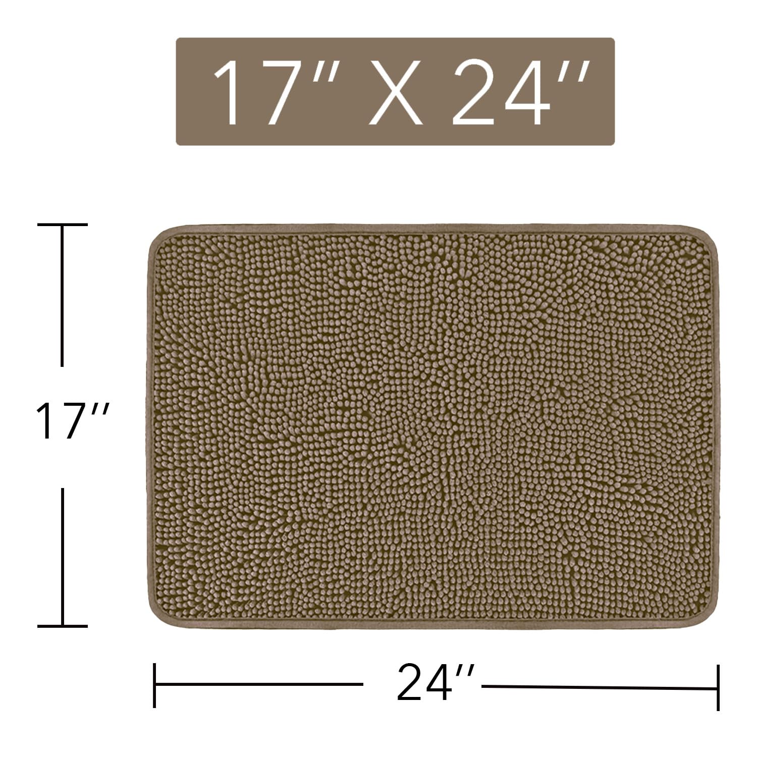 Yeaban Taupe Bathroom Rugs - Thick Chenille Bath Mats | Absorbent And Washable Bath Rug Non-Slip, Plush And Soft Rugs For Bathro