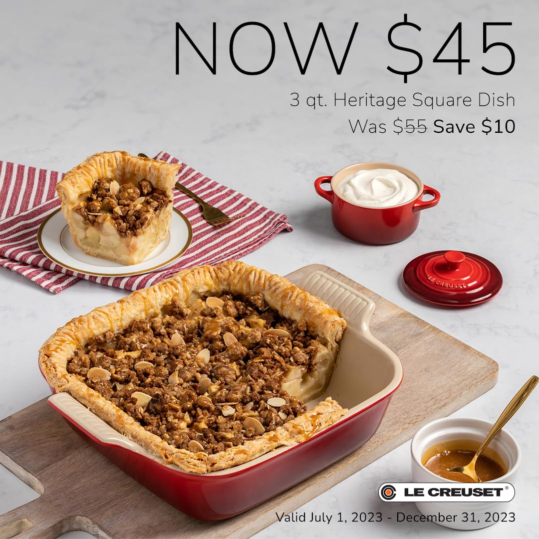 Le Creuset Stoneware Heritage Square Dish, 3 Qt. (9''), White