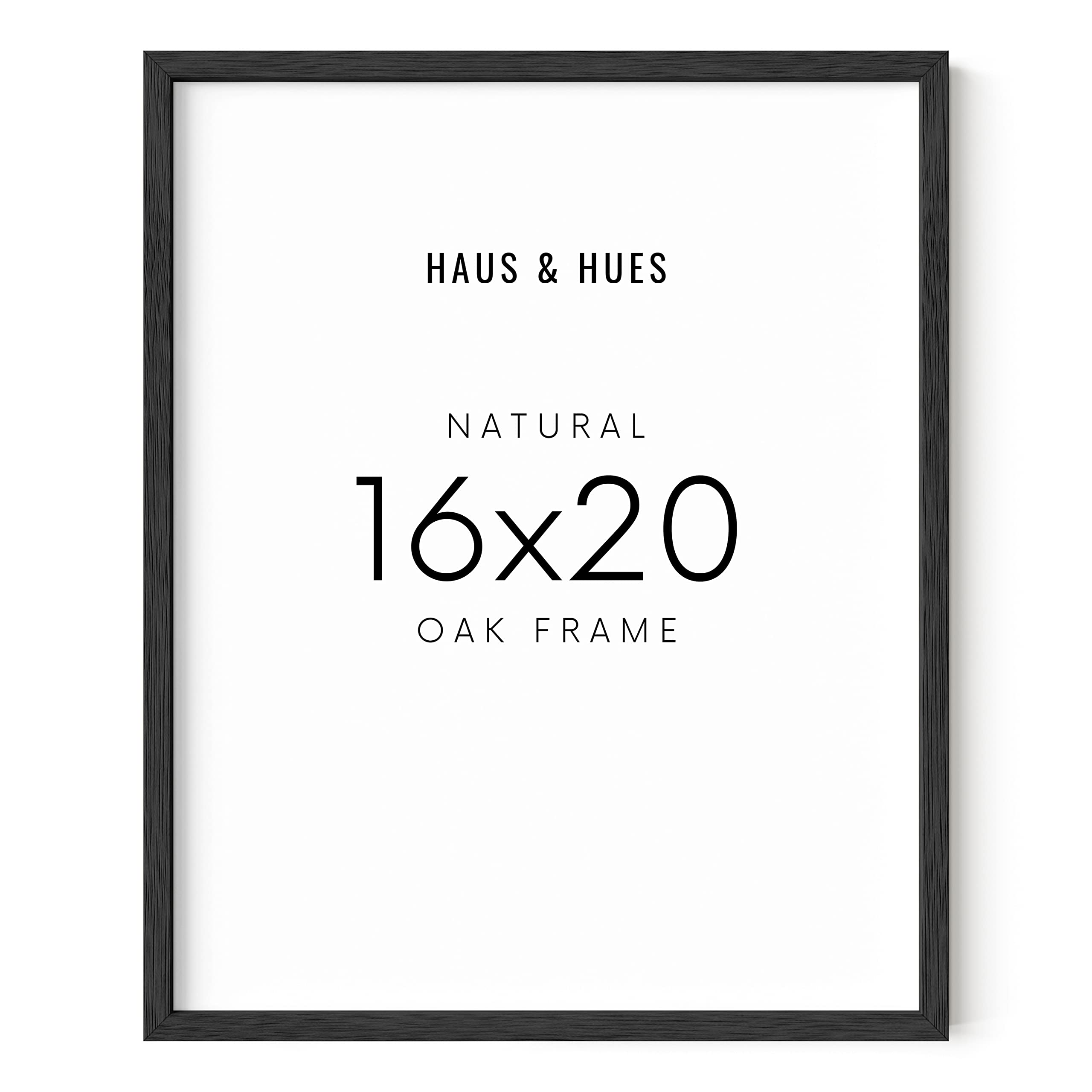 Haus And Hues 16X20 Black Oak Wood Frames Set Of 1 - 16X20 Picture Frames For Wall, 16X20 Black Picture Frame, Poster Frame 16X2