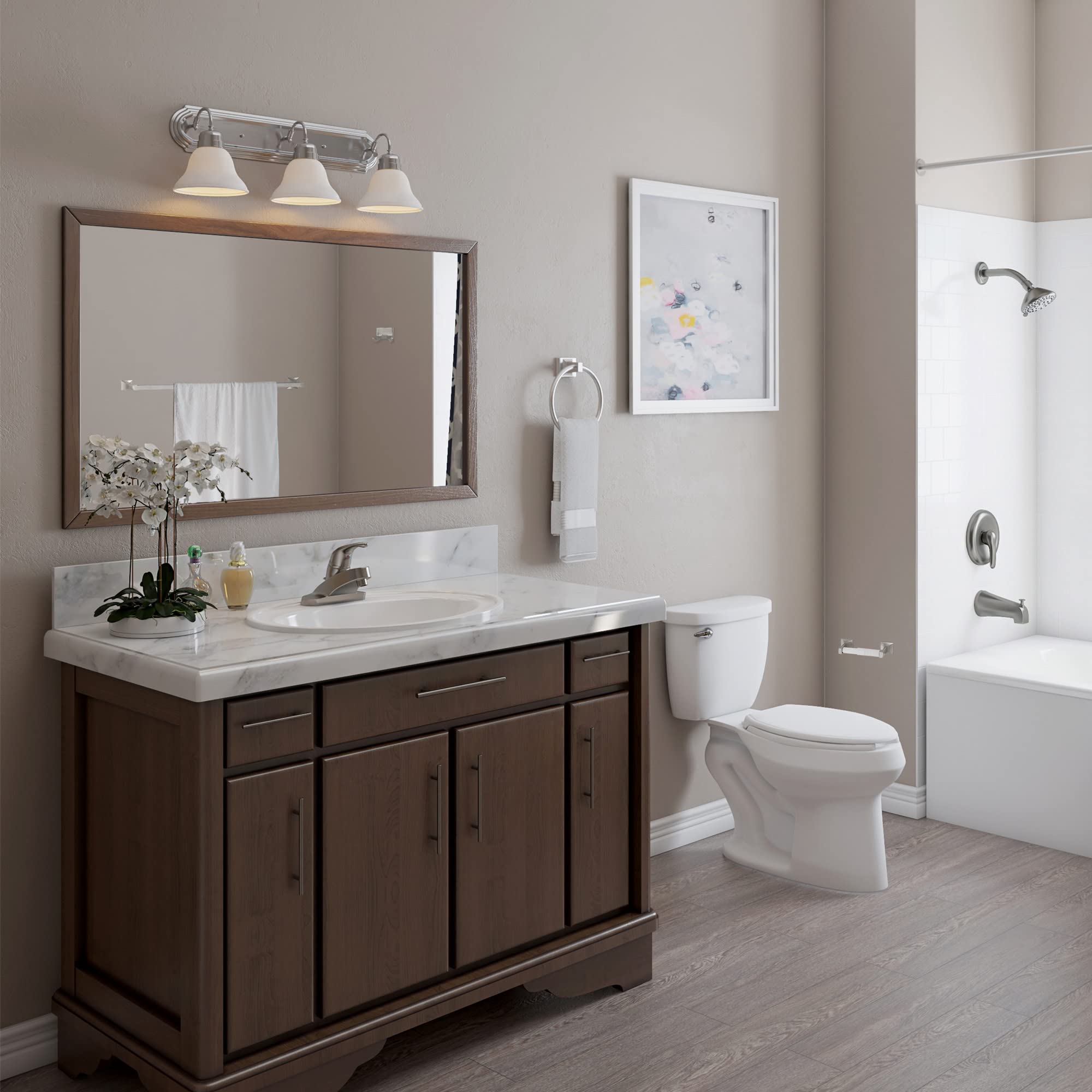 Design House 534644 Millbridge Bathroom Hardware, 4-Piece Bath Accessory Kit, Satin Nickel