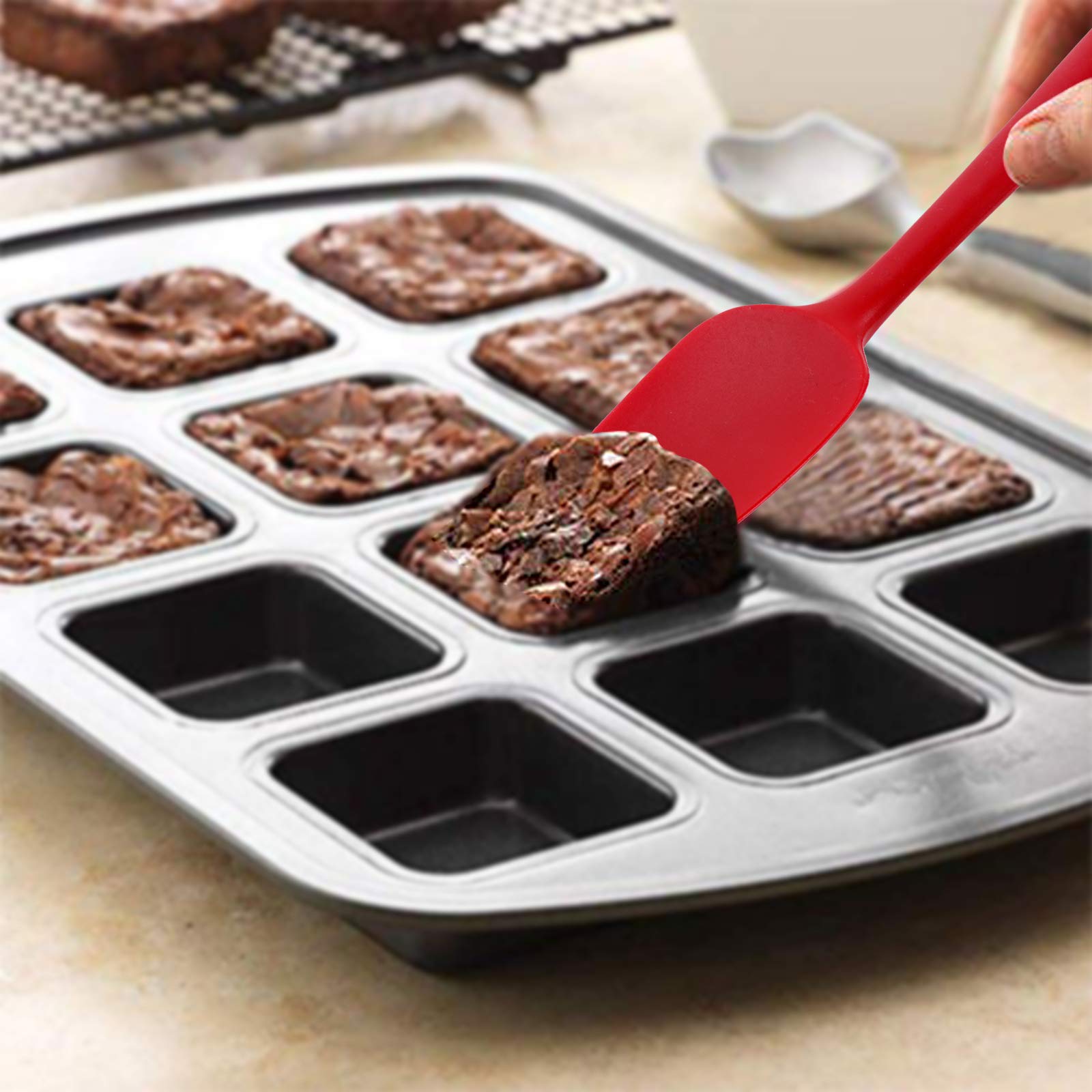 Shebaking Silicone Spatula, 6 Pieces Heat Resistant Rubber Spatulas Set For Baking, Cooking And Mixing Kitchen Utensils Seamless
