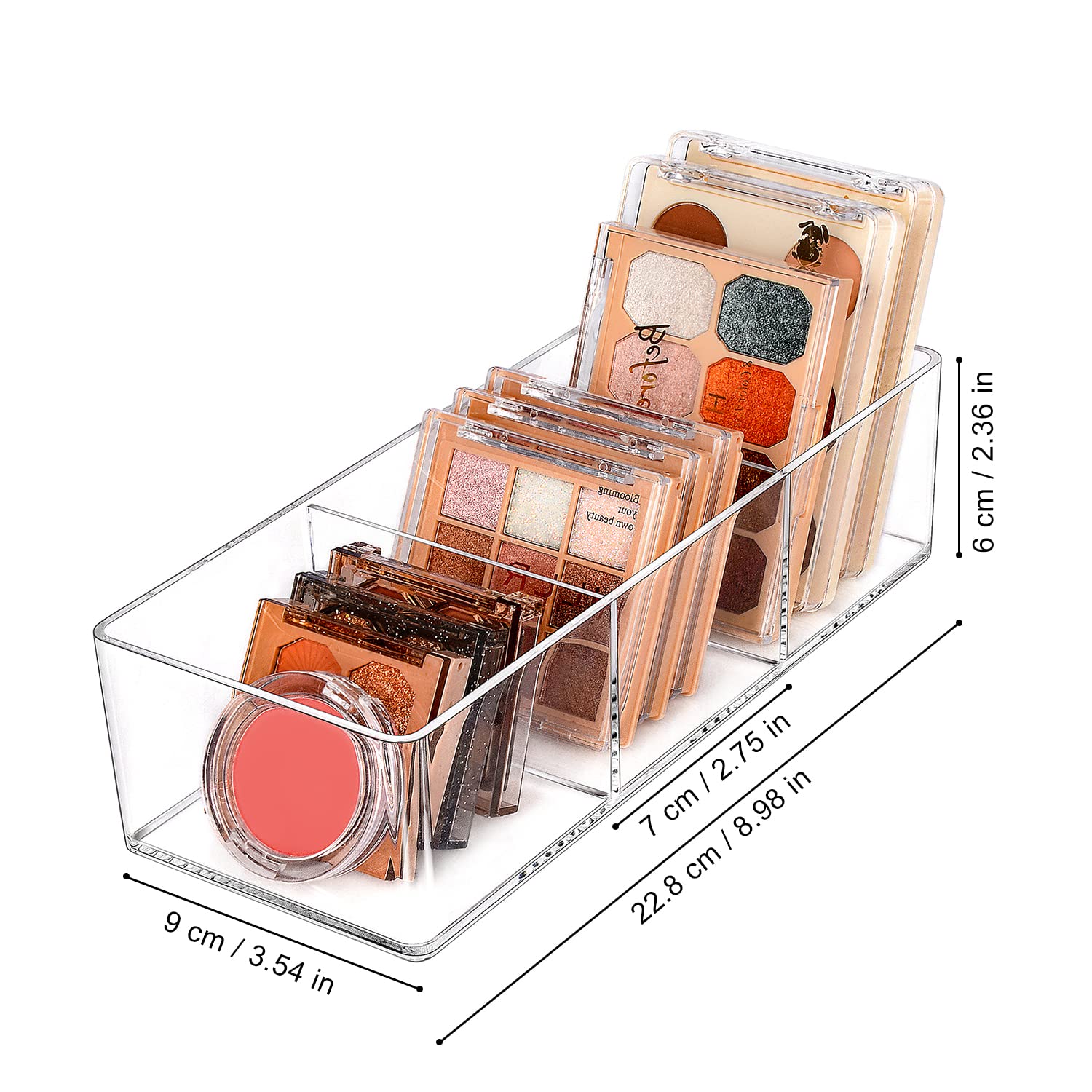 JessLab 3 Cube Sections Drawer organizer  Acrylic Stackable drawer Organizer  Makeup Organizer for Vanity  Countertop  Bathroom  Kitchen and Cabinet Storage  Designed in New York