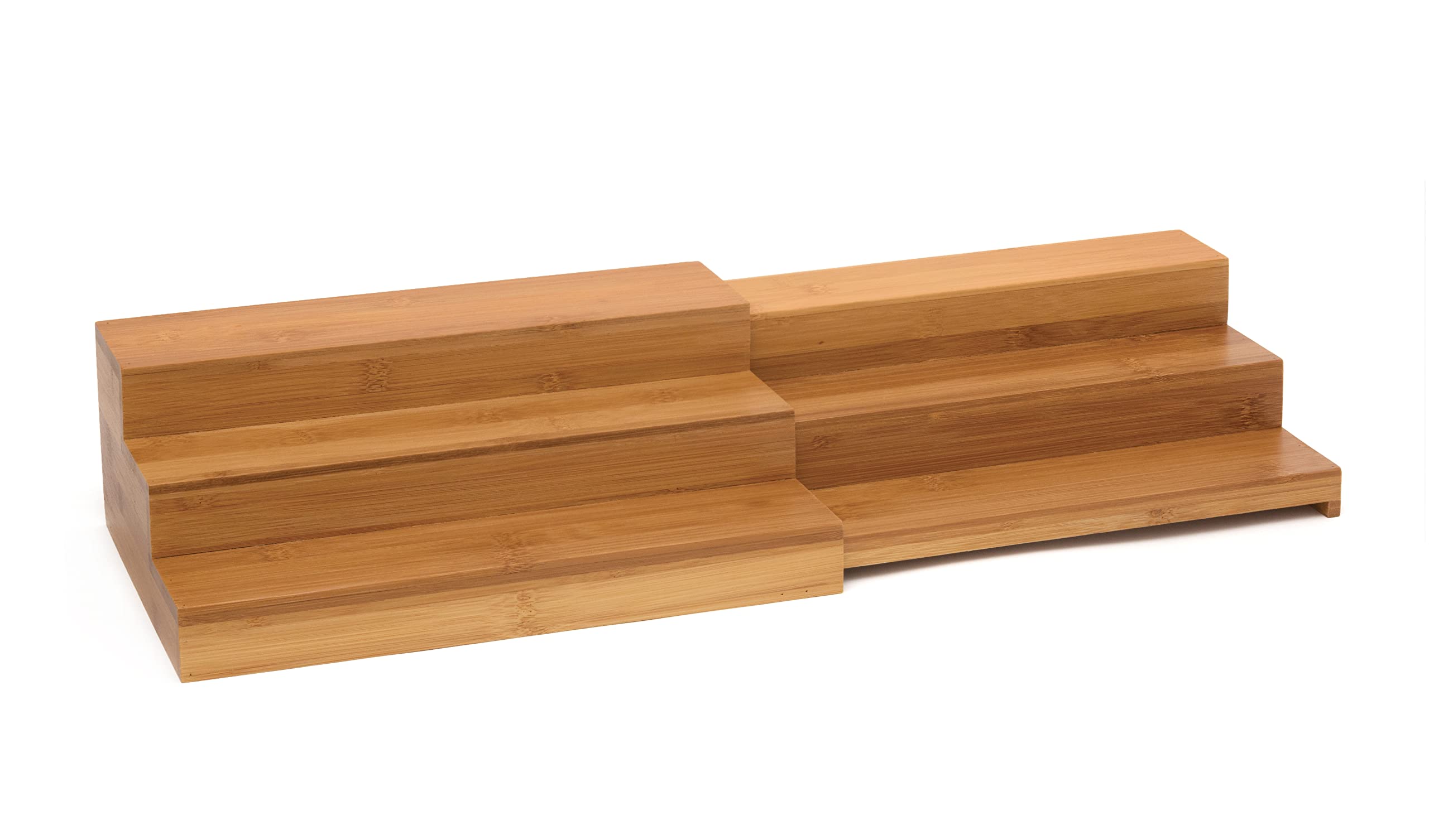 Lipper International 8807 Bamboo Wood Expandable 3-Tier Step Shelf Kitchen Organizer, 12 x 7-7/8 x 4-1/4
