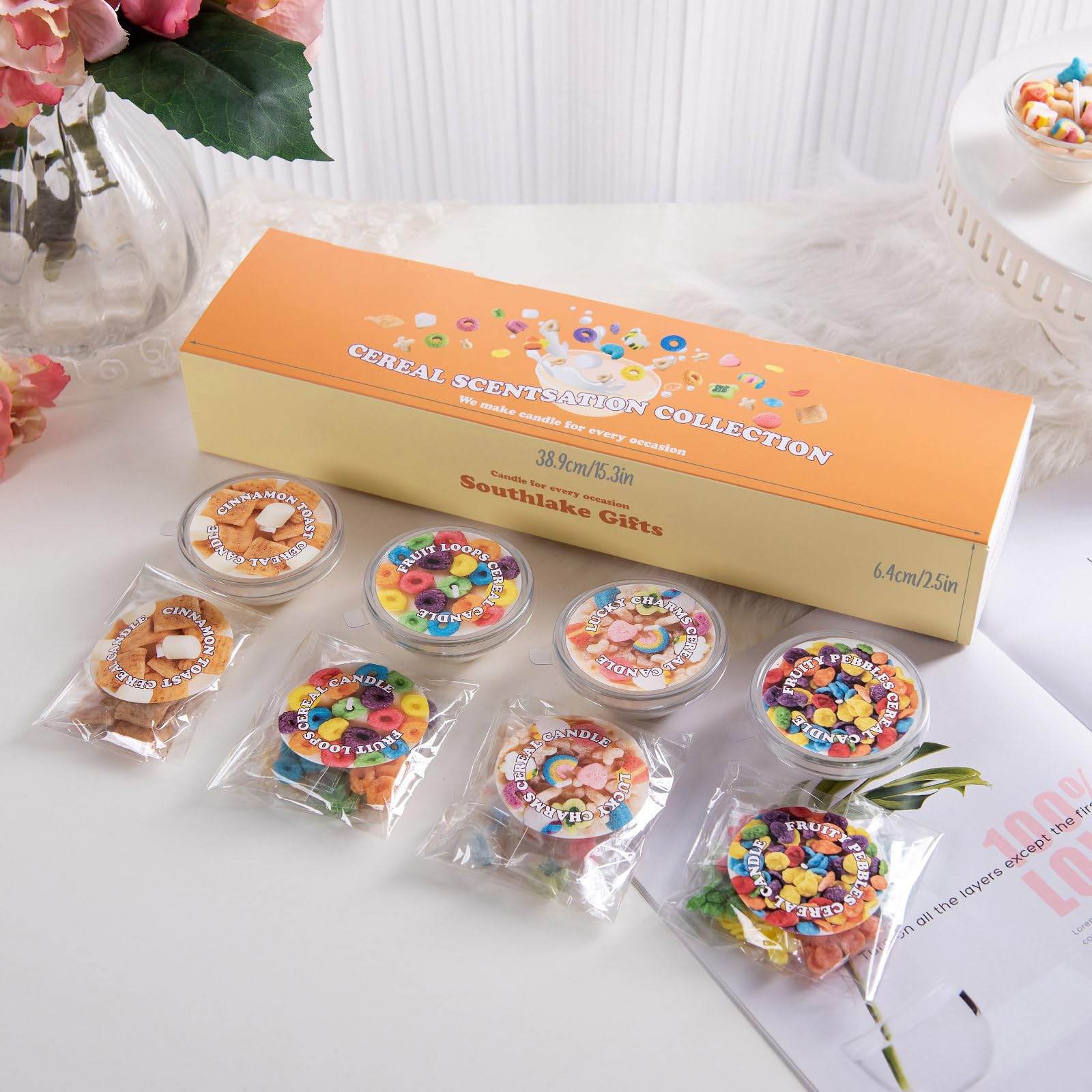 Mini Mix Funny Cereal Bowl Scented Soy Aromatherapy Candles For Birthday Party Wedding Favor (4Pcs/Pack)