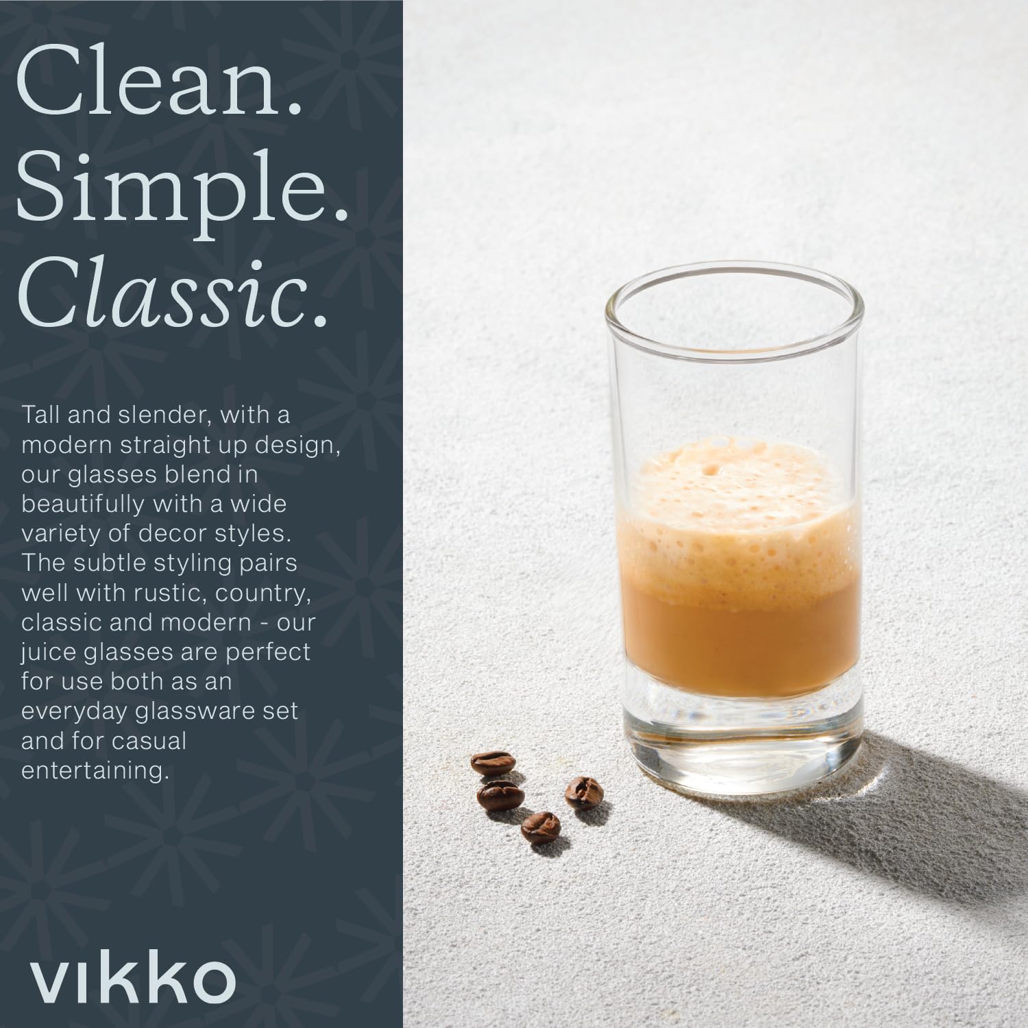 Vikko Mini Juice Glasses  4.75 Ounce SMALL Glass Cups  Thick and Durable Juice Glass  Heavy Base Juice Cups  Kids Drinking Glasses for Juice and Milk  Small Drinking Glasses Set of 6-2.1x3.9?