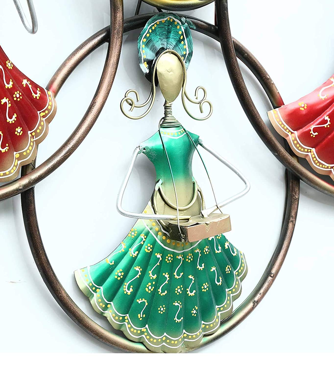 Artdesk Led Hand Crafted Doll Musicians Circle Wall Art In Metal (58 X 4 X 25 Inch) Home Decor Wall Hanging For Your Living Room