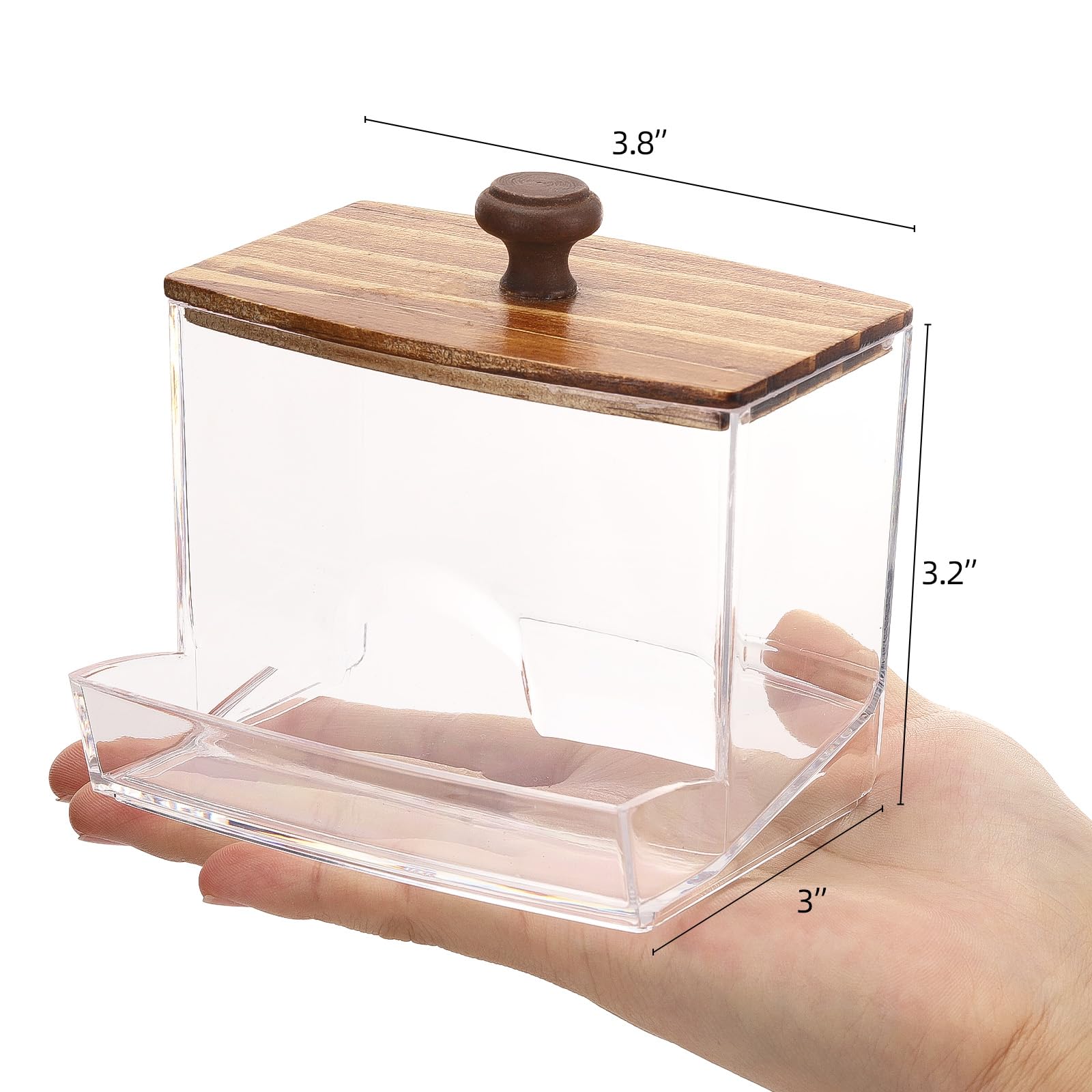 Tbestmax 10Oz Qtip Holder Dispenser Big Clear Bathroom Container For Cotton Ball, Cotton Swabs, Floss - Bathroom Organizer Acces