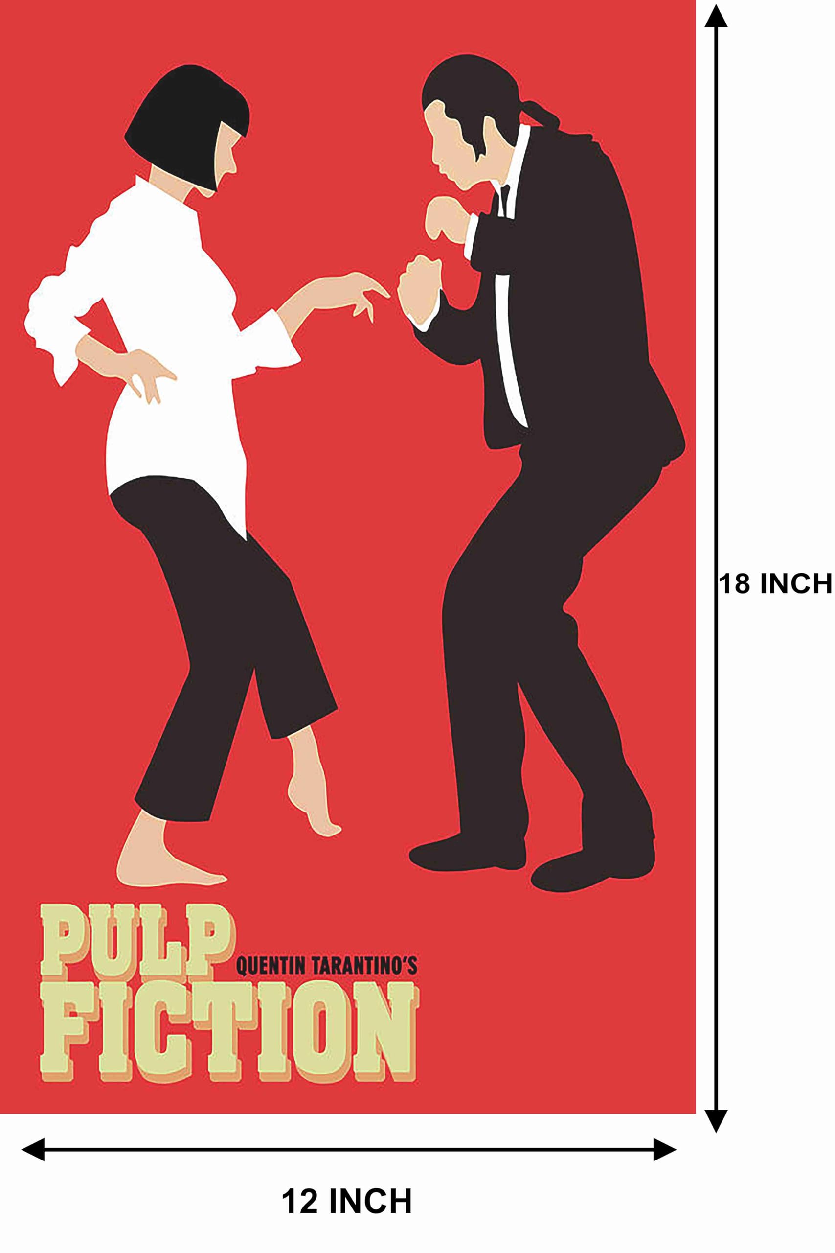 BALDAU PRINTS Pulp Fiction Movie Poster for Room (12x18 Inch, 300 GSM Paper, Gloss Finish, Multicolor) F-28
