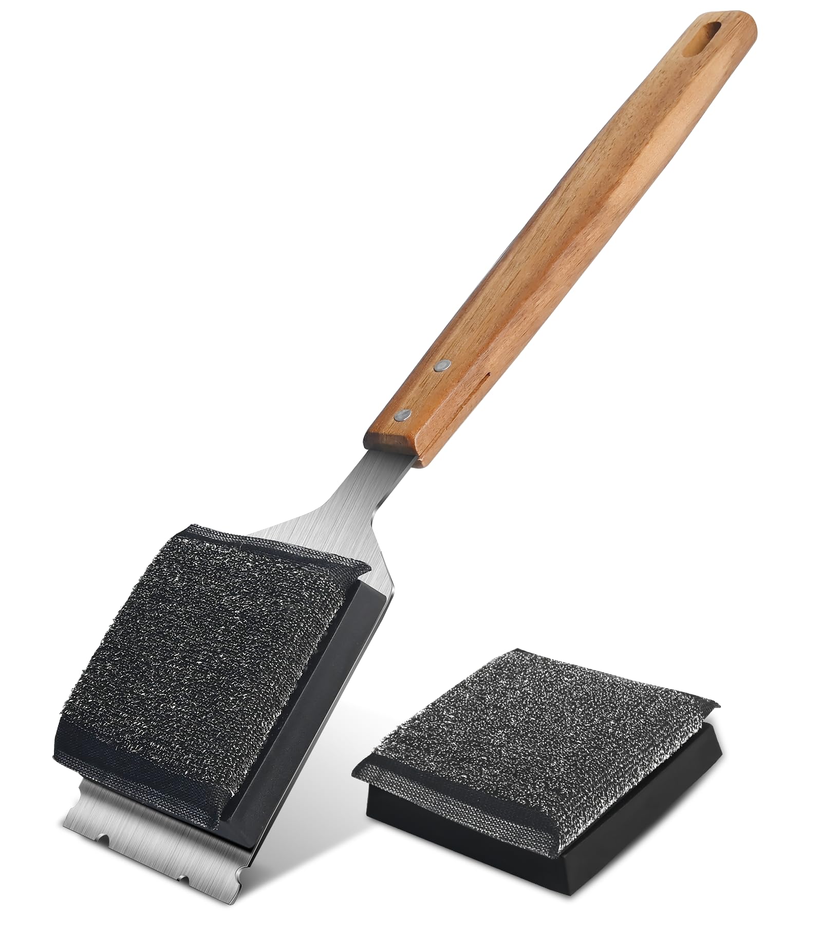 Grill Brush Bbq Cleaner Brush - Barbecue Brush For Outdoor Grill With 1 Pcs Replacement Cleaning Head, Grill Cleaning Brush Bris