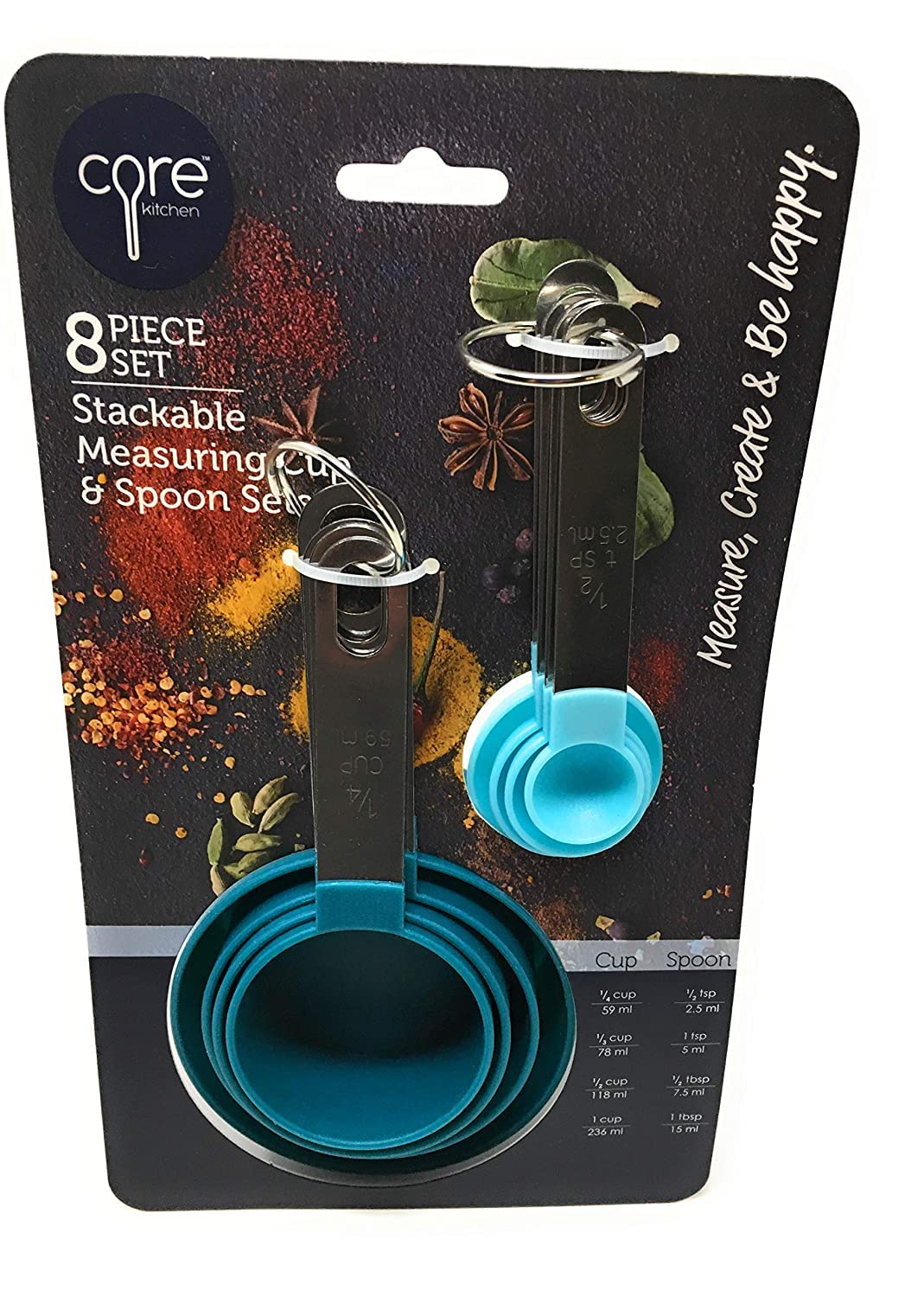 Core, Measuring Set Nylon Steel, 8 Count