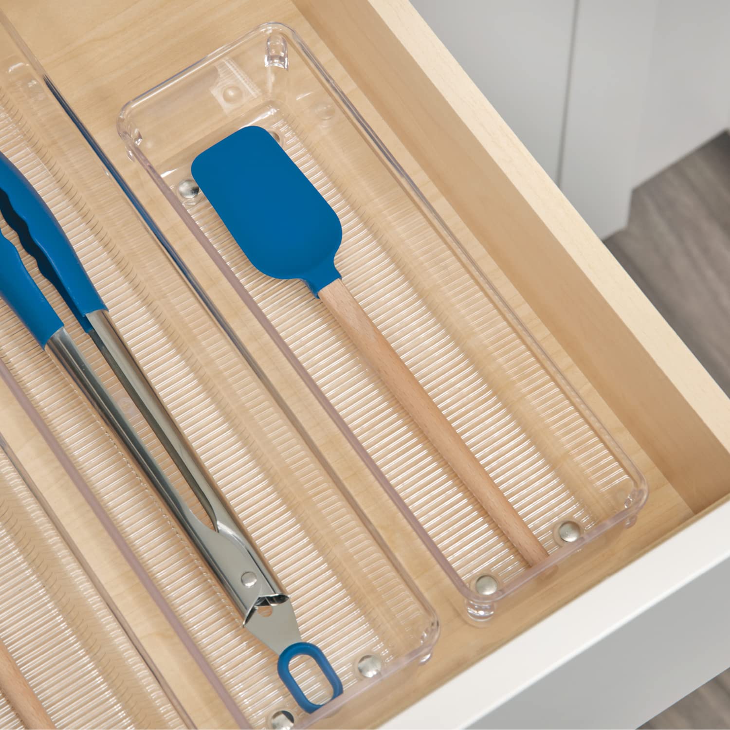 iDesign Linus BPA-Free Plastic Drawer Organizer - 3.25'' x 9.75'' x 2.25'', Clear