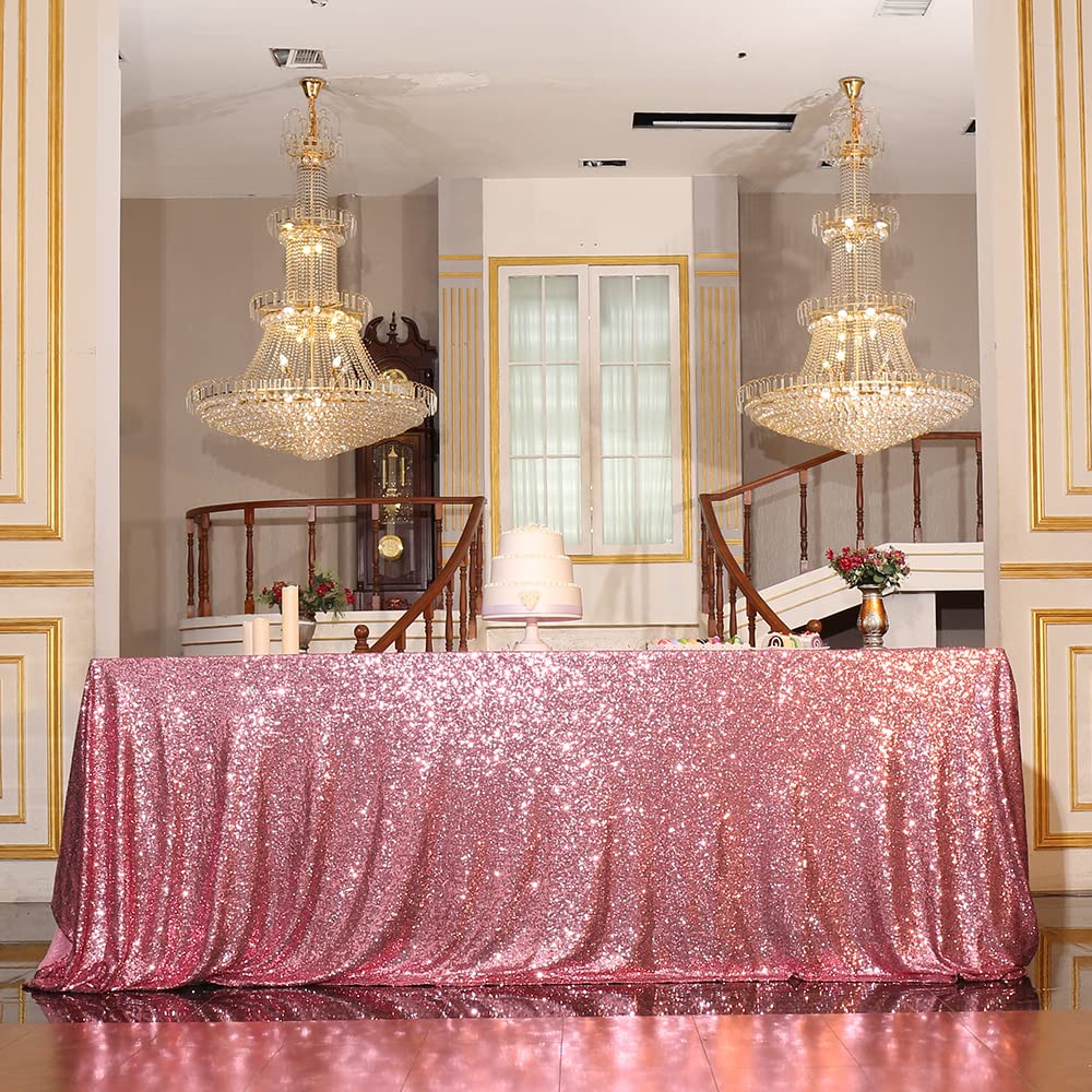 Eternal Beauty Sequin Tablecloth, 90X132 Rectangle Valentine'S Day Sequin Tablecloth For Party Cake Dessert Table Exhibition Eve