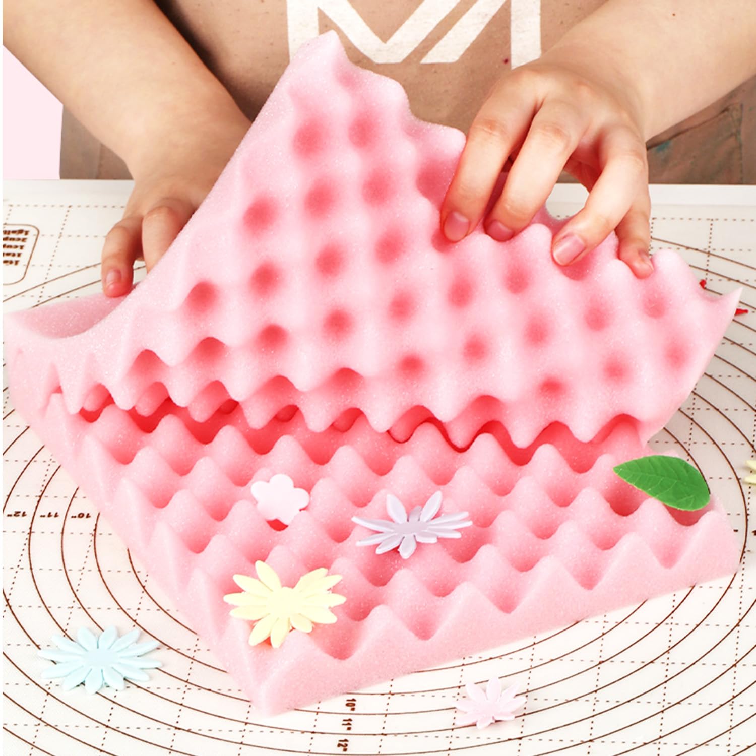 2Pcs Fondant Sugar Flower Drying Wavy Foam Mat Sponge Pad Diy Sponge Mat Cake Decorating