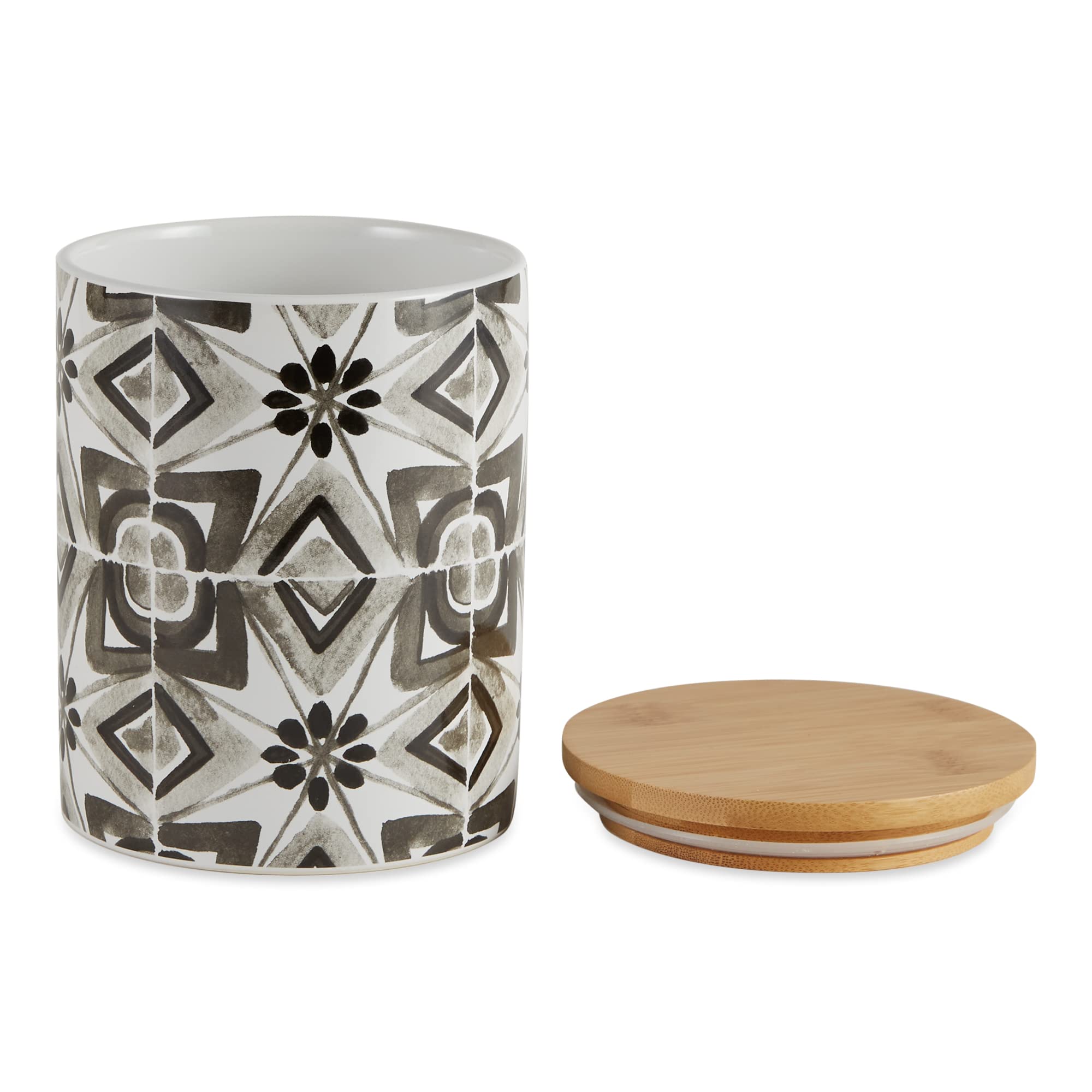 BLACK TILE CERAMIC CANISTER SET/3