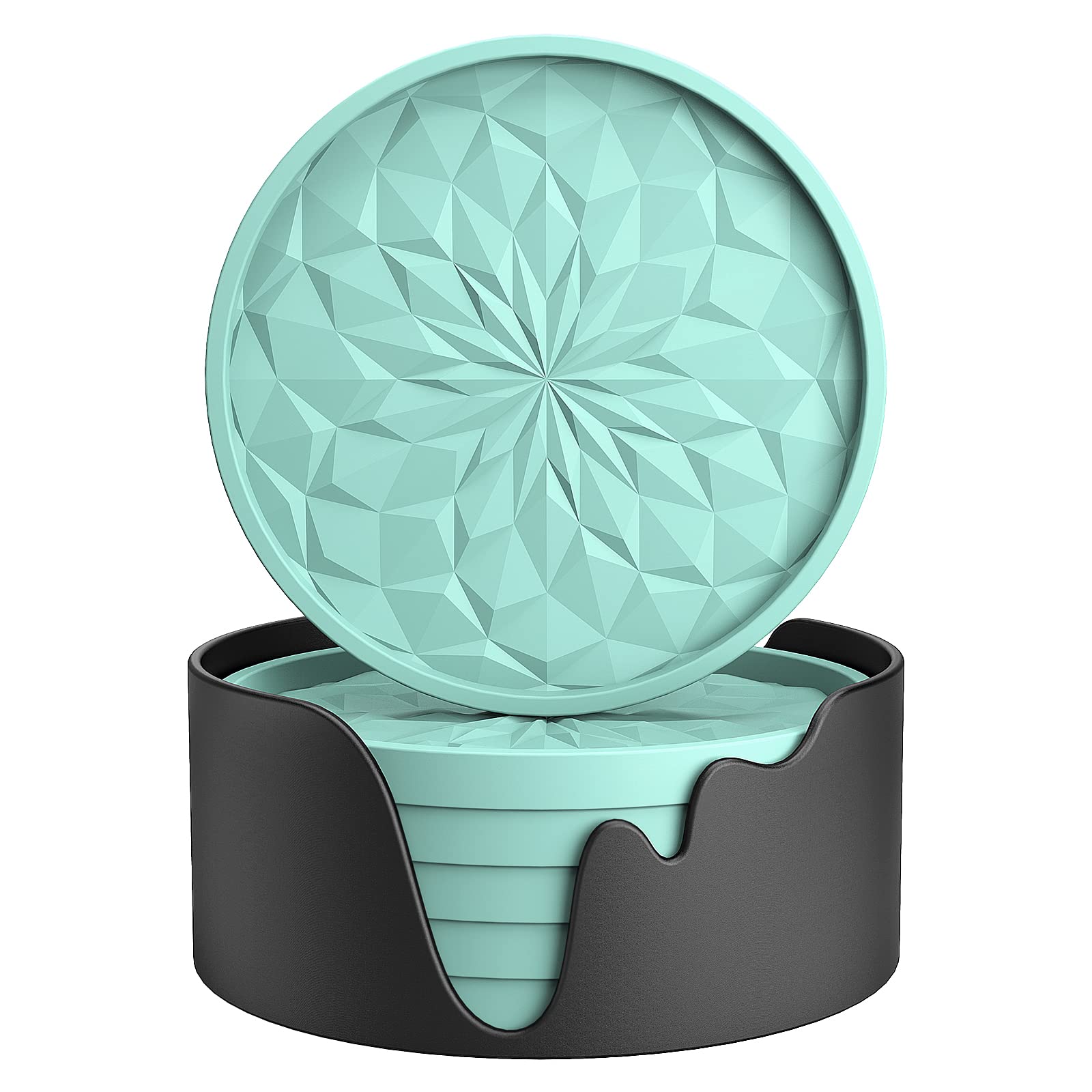 Me.Fan Silicone Coasters [6 Pack] Coasters With Holder - Drinking Coasters - Cup Mat For Drinks - Live For Hot Or Cold Drink Thi