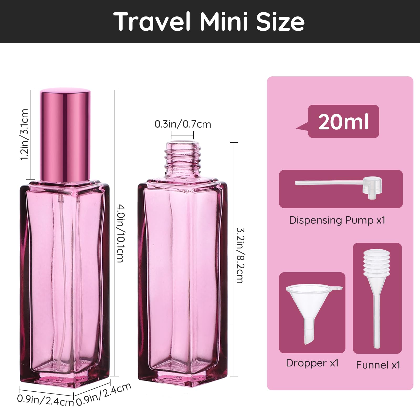 Segbeauty Atomizer Sprayer For Perfume, 5Pcs 20Ml Empty Cologne Travel Bottle Refillable, Glass Perfume Bottles Sprayer Pocket S