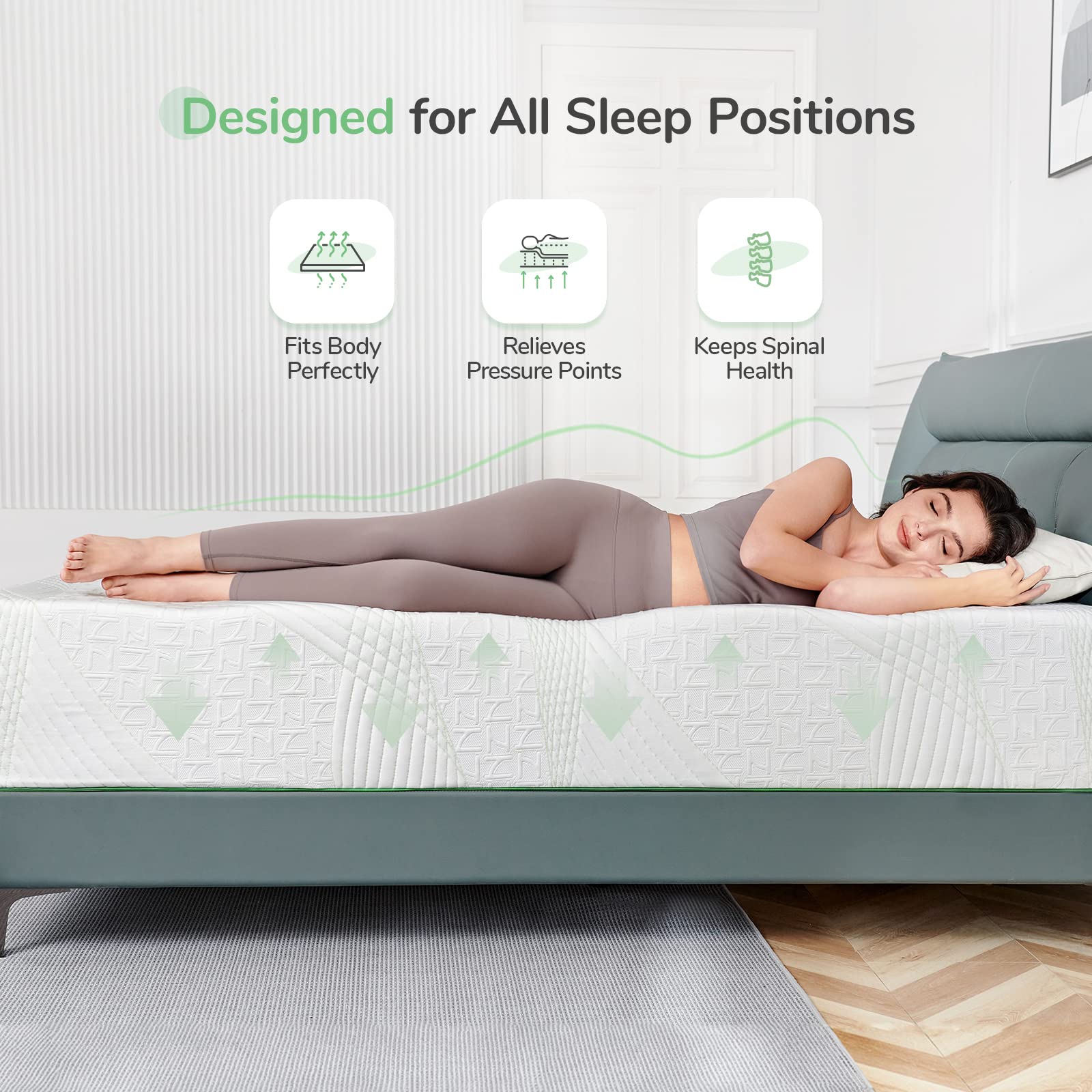 Novilla King Mattress In A Box, Memory Foam Mattress King Size 10 Inch, Medium Firm Mattress For Back Pain Relief And Support, G