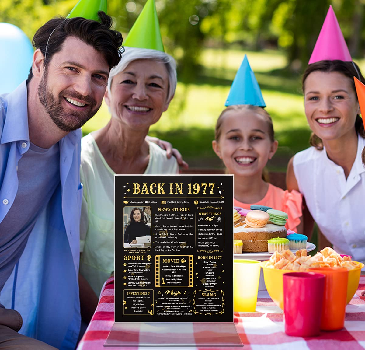 Back In 1977 Birthday Card - 47Th Birthday Gift For Women Or Men - 47Th Birthday Decoration For Her Or Him - Funny Table Centerp