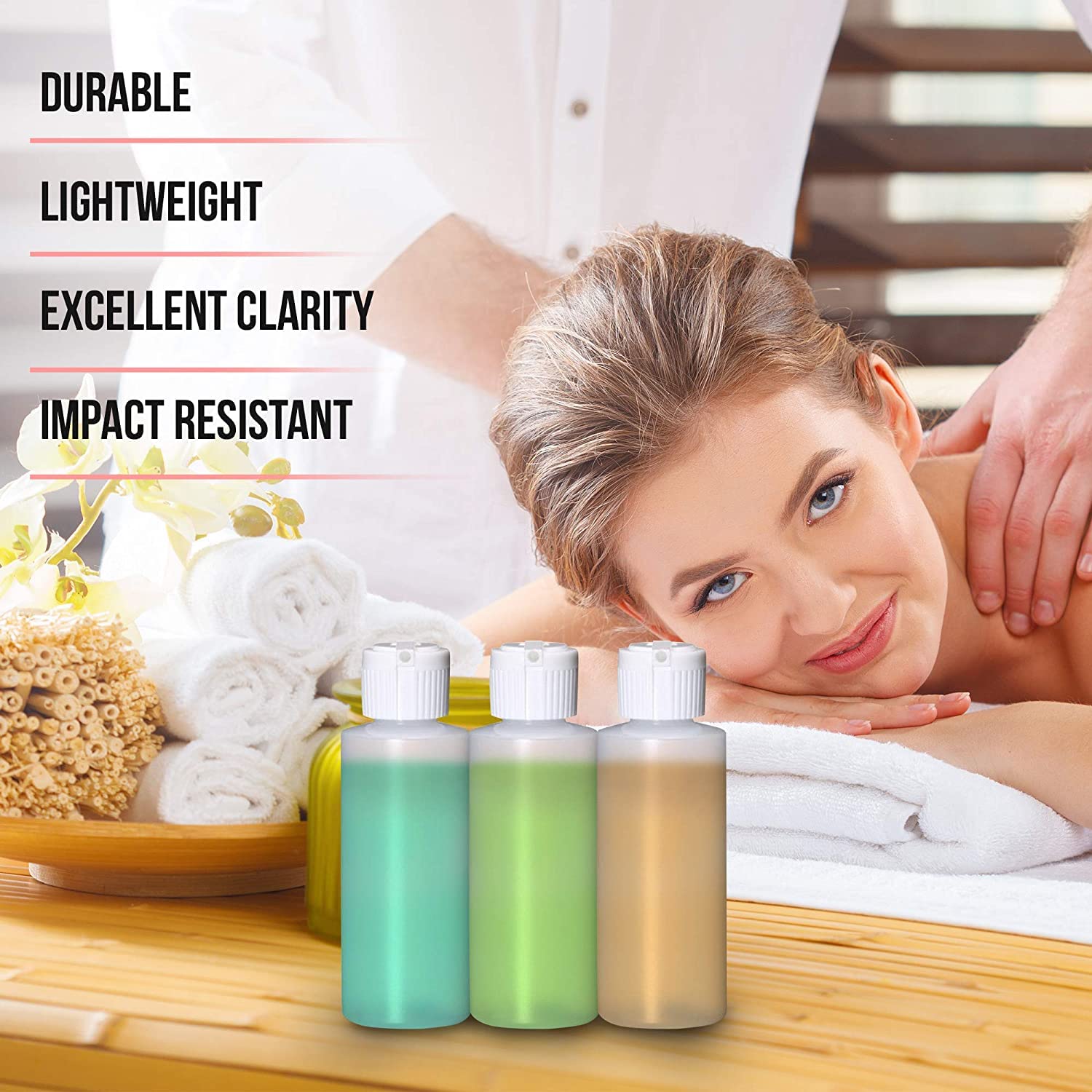 Plastic Cylinder Bottles with Flip Top Pour Spout - BPA-Free & Refillable Containers- Durable, Affordable Price - Store Lotion a