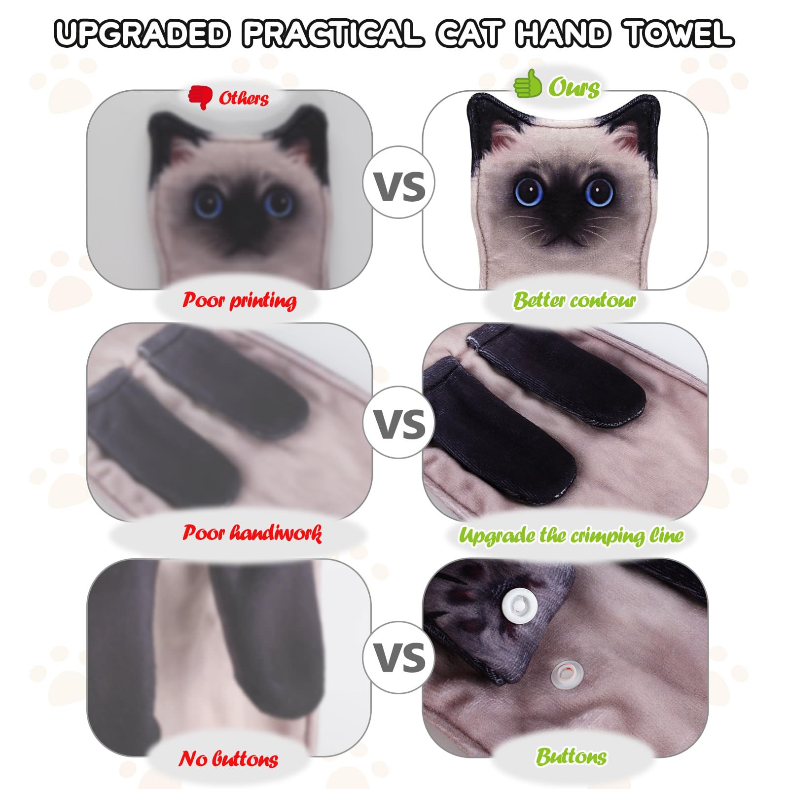 Openhahaha Cat Hand Towels for Bathroom Funny Cat Towels Kitchen Decorative  Cat Towel Absorbent Soft  Cat Gifts for Women/Cat Lovers