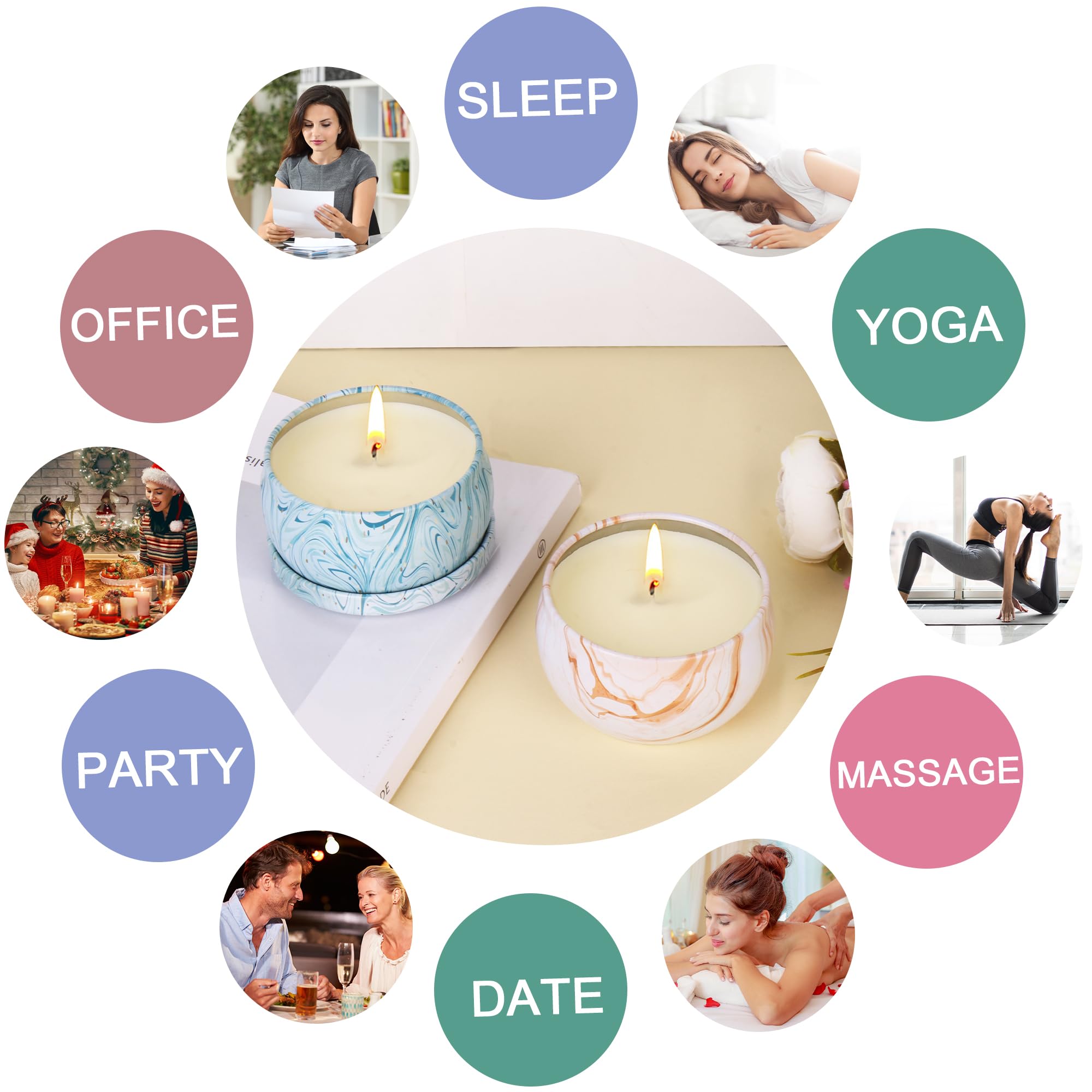 Christmas Candle Gifts - Scented Candles Gifts Set for Women, 4 Packs Aromatherapy Candles for Home Scented, 120H Long Burning N