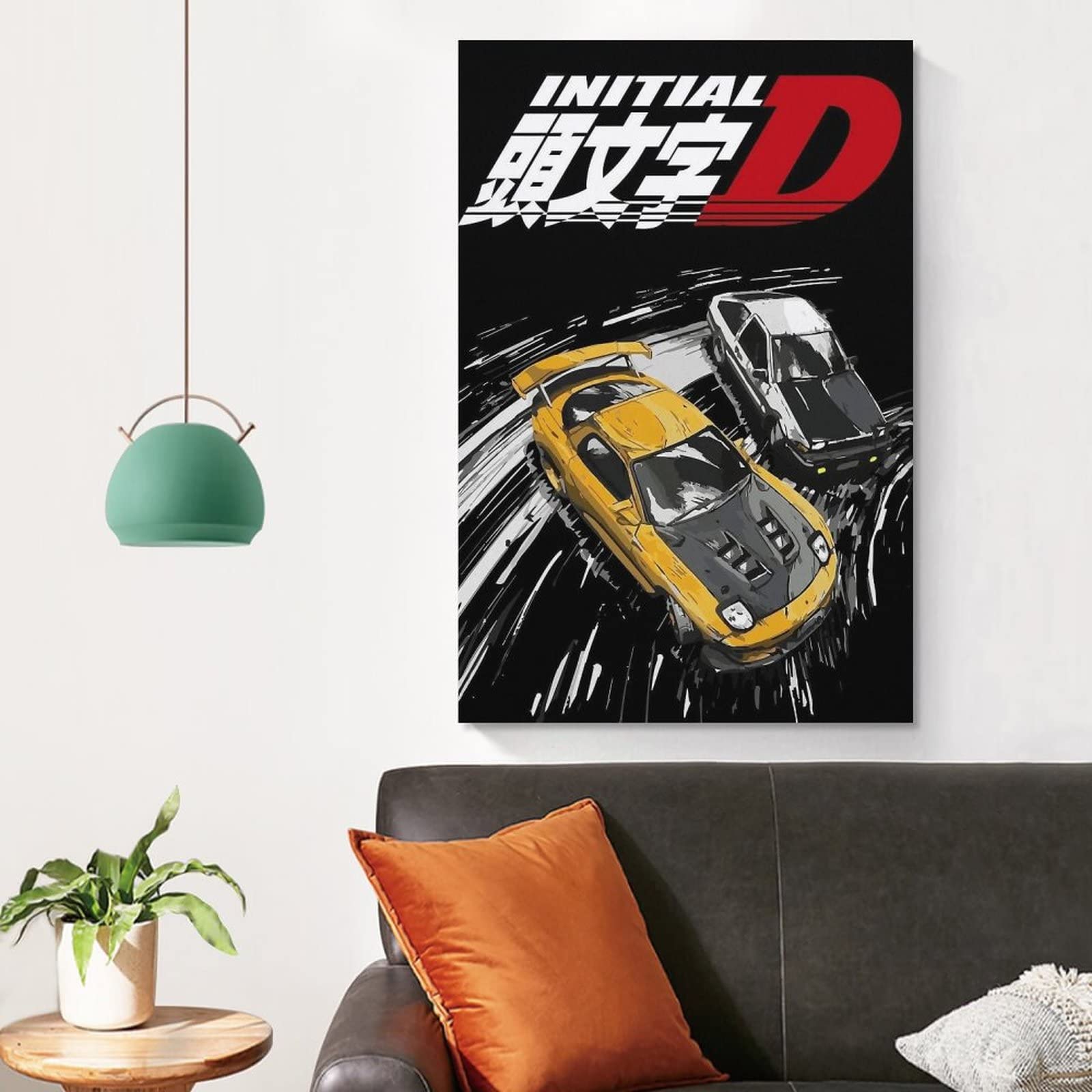Sipman Initial D Canvas Print Home Decorations Posters For Room Aesthetic Wall Art Poster Unframe 12X18Inch(30X45Cm)