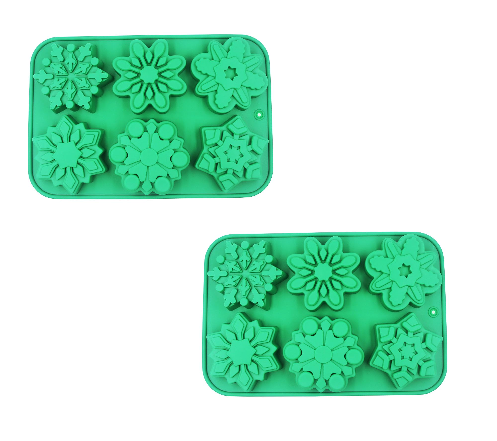 2 Pack Chocolate Molds,6-Cavities Silicone Snowflake Mold for Chocolate,Candy,Cake Decoration,Jelly