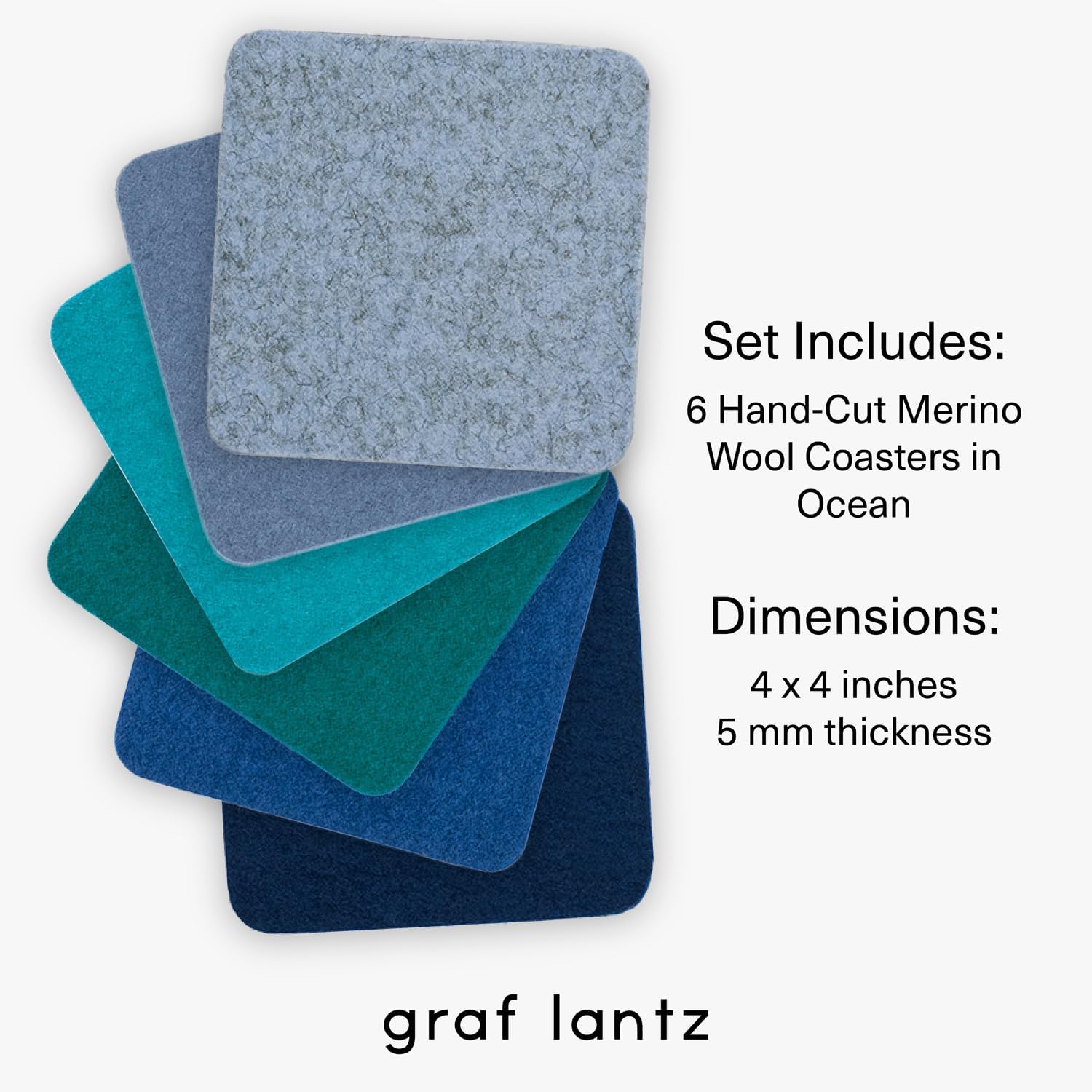 Graf Lantz - Bierfilzl Felt Coasters - Square - 100% Merino Wool - Moisture Wicking - Heat Resistant - Sustainable - Absorbent -
