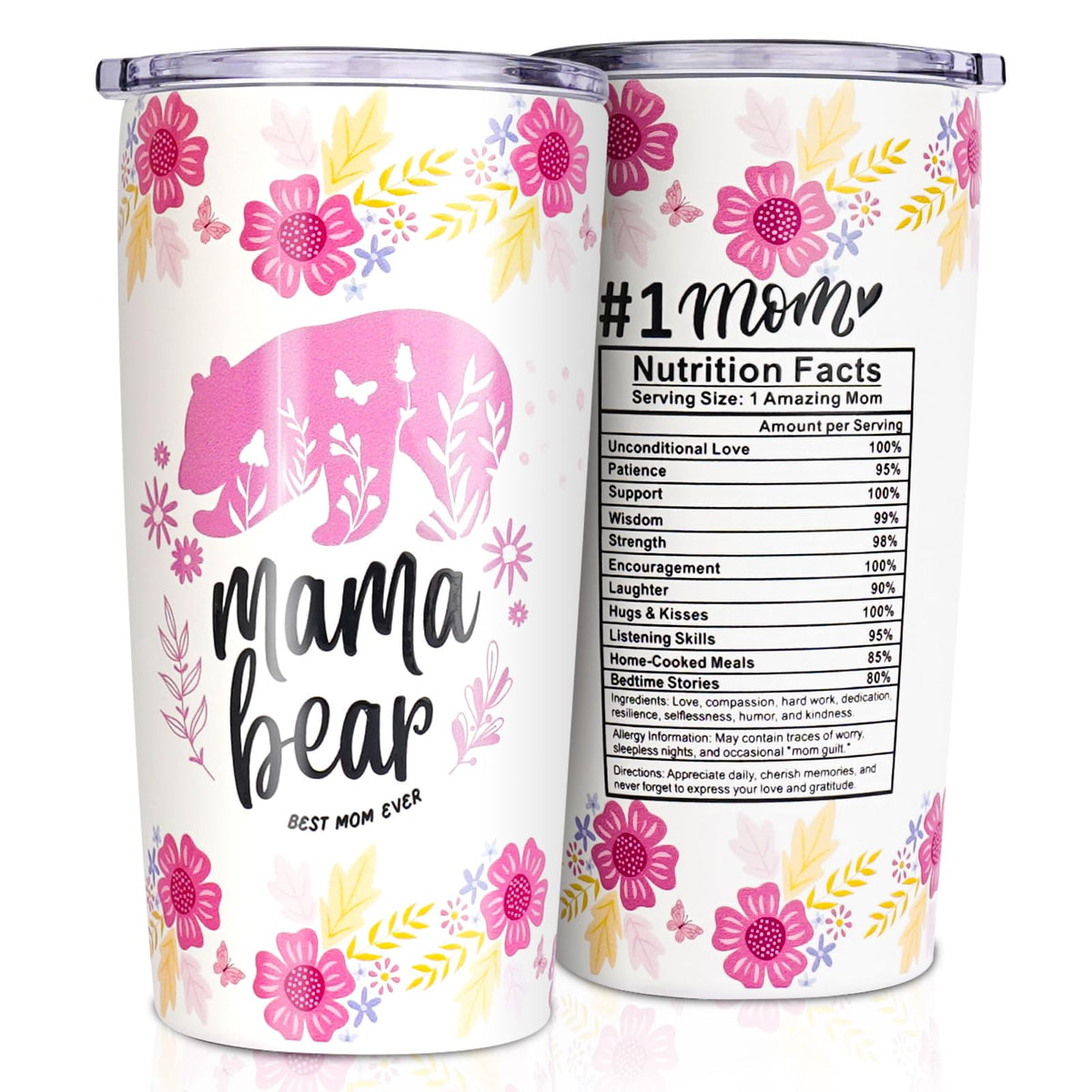 ANOTION Mama Bear Mug - Gifts for Mom Mothers Day Gifts Birthday Gifts for Mom New Mom Gifts Mom Birthday Gifts from Daughters V
