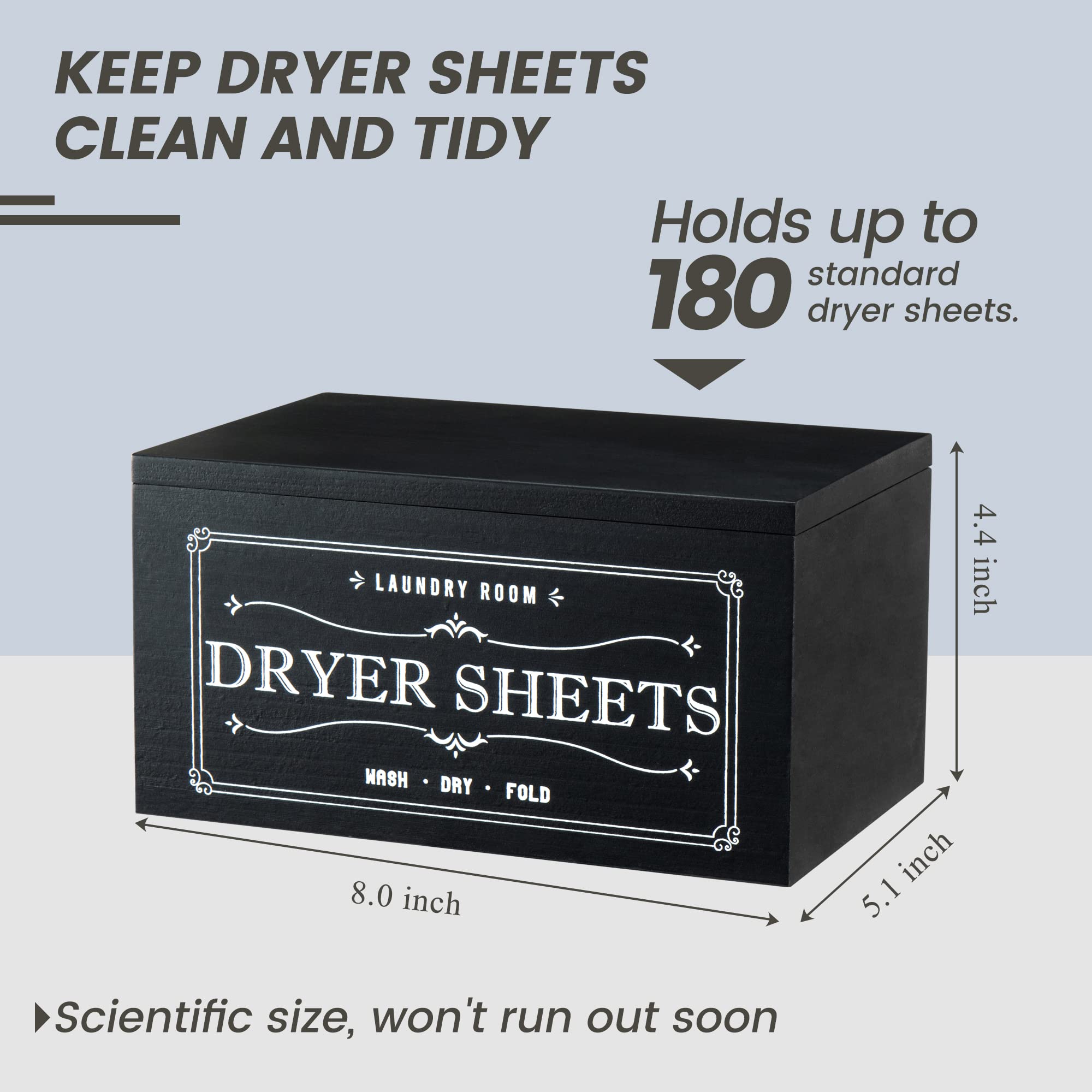 Rustic Dryer Sheet Holder With Lid - Cute Farmhouse Dryer Sheet Dispenser Laundry Room Decor Accessories,Fabric Softener Dispens