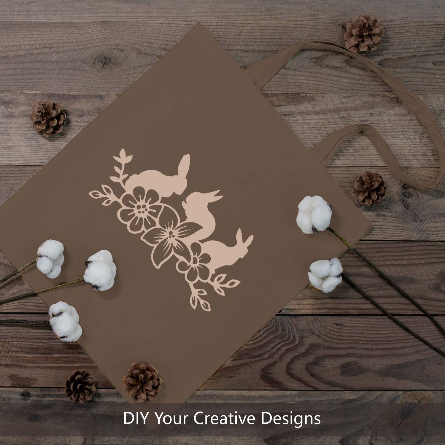 Topdesign 24-Pack Economical 16''X15'' Brown Cotton Tote Bag, Lightweight Medium Reusable Grocery Shopping Cloth Bags, Suitable