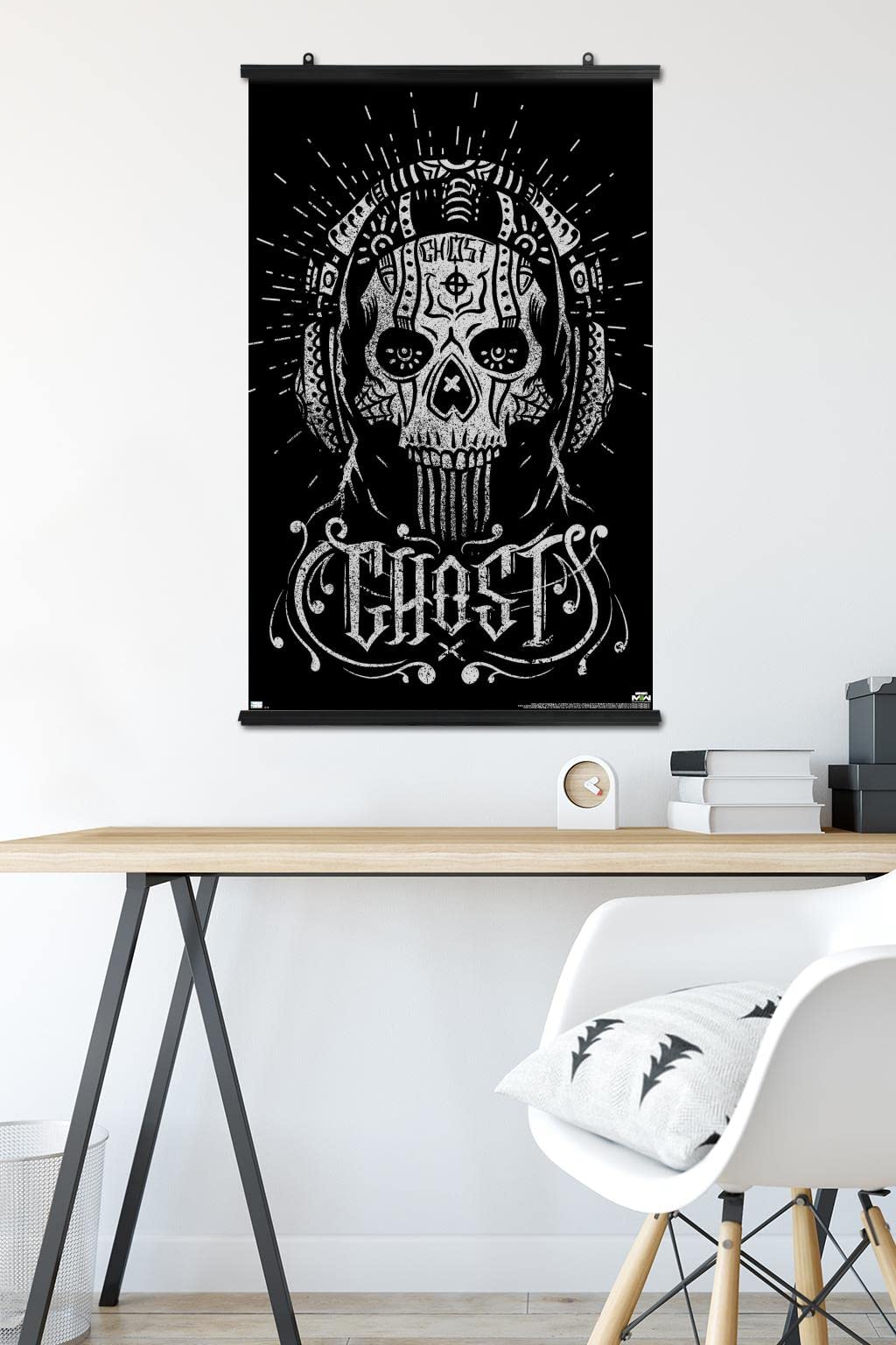 Trends International Call Of Duty: Modern Warfare 2 - Ghost Calavera Wall Poster, 22.37'' X 34.00'', Poster & Clip Bundle