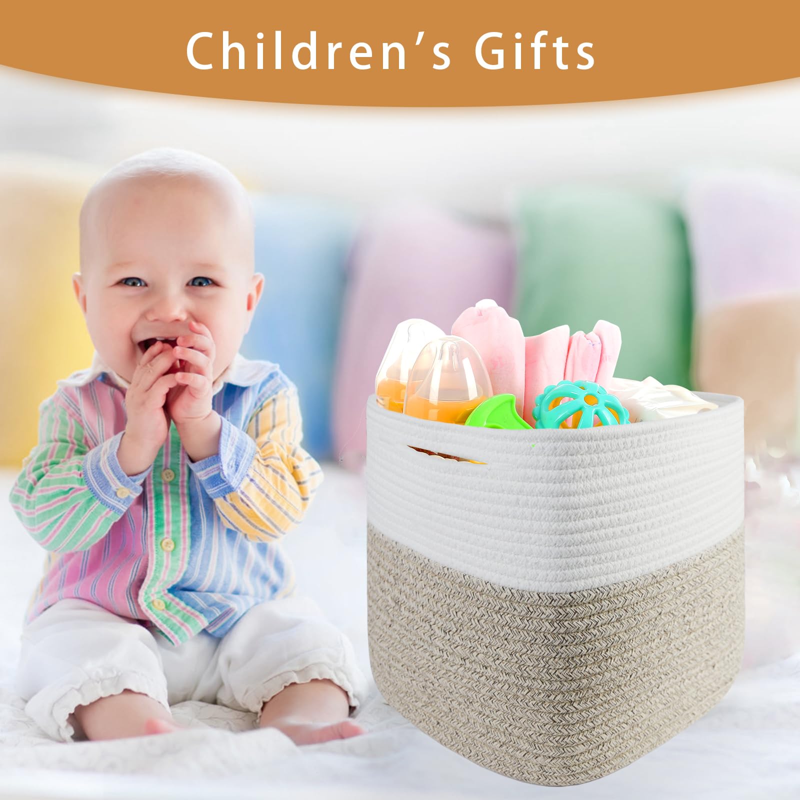 Childishness Ndup Woven Storage Cubes Baskets For Shelves,Baby Toy Basket For Shelves - Stylish Storage Baskets For Organizing,