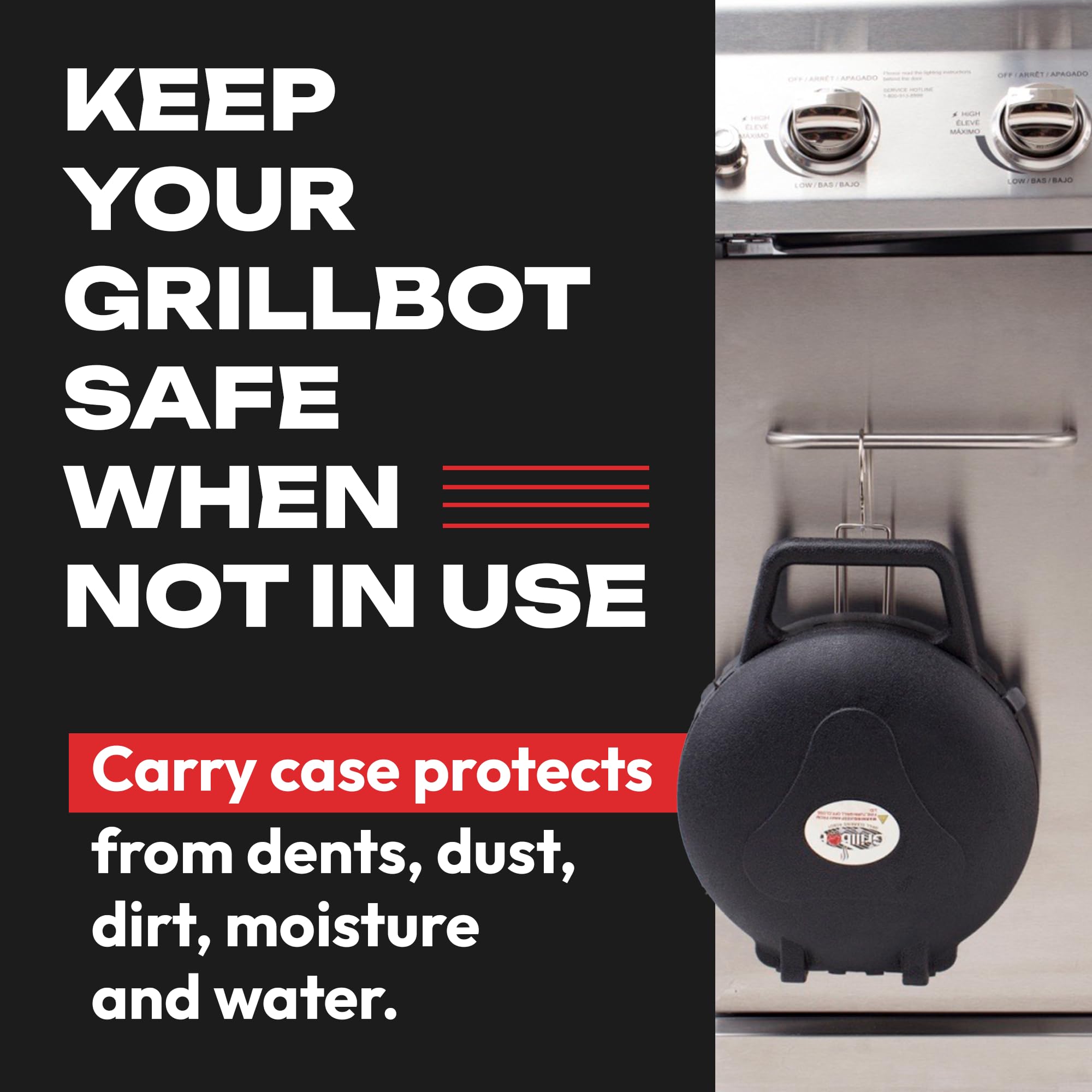 Grillbot Protective Carrying Case For Grillbot - Durable Portable Grill Accessories, Bbq Tools Cover, Storage Case To Camp Trips