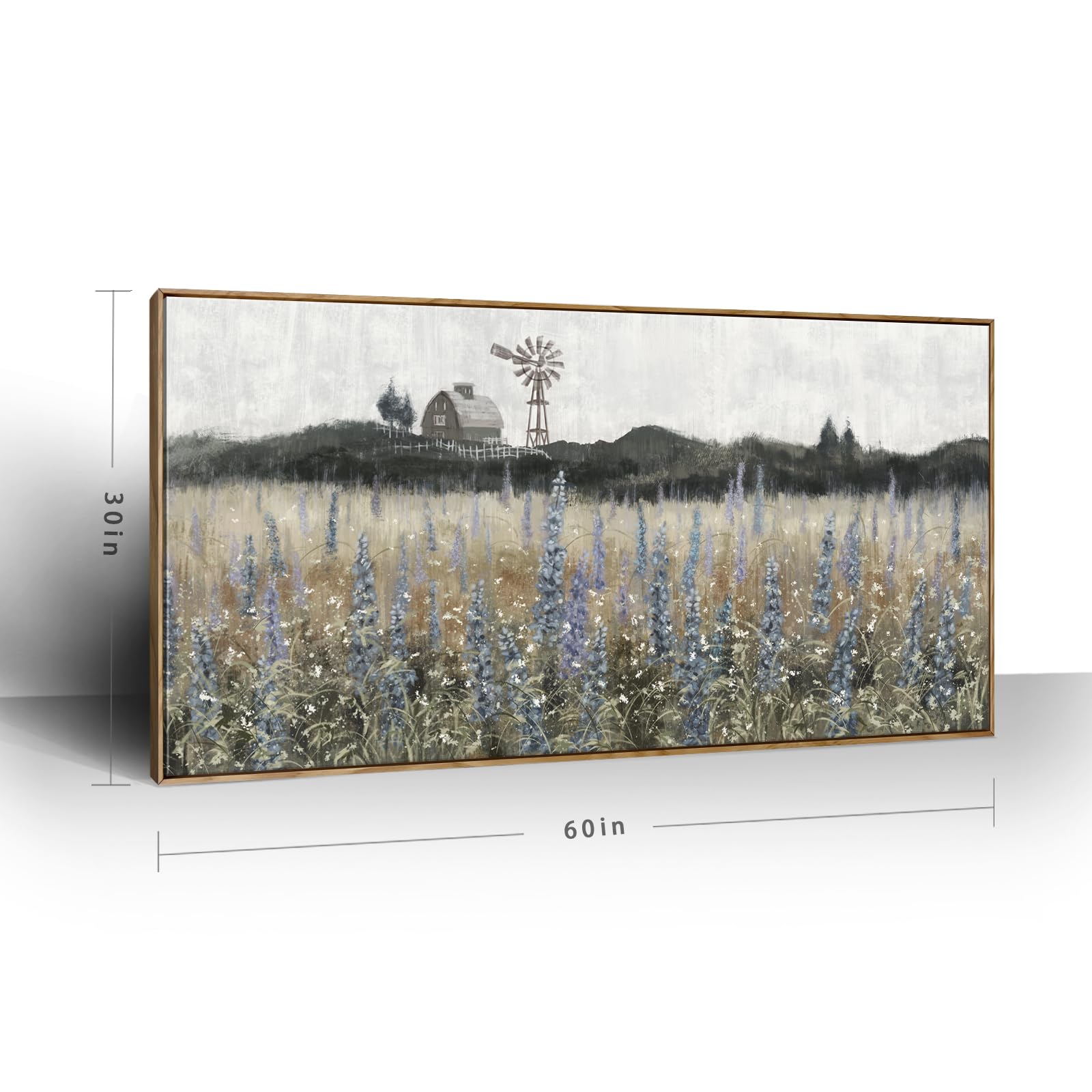 Large Framed Wall Art For Living Room Nature Wilderness Landscape Painting Vintage Canvas Print Rustic Farmhouse Scenery Picture