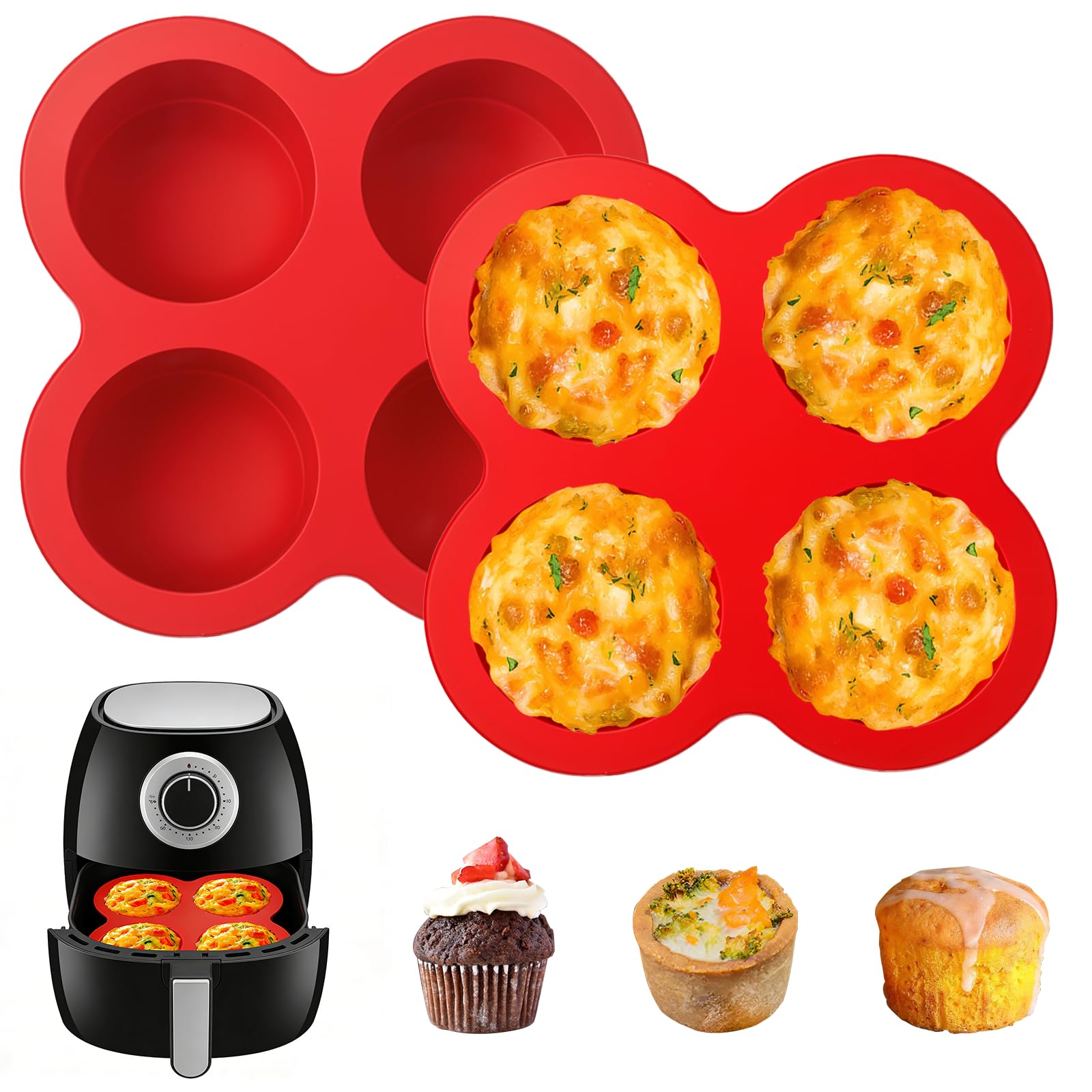 Air Fryer Silicone Egg Molds Silicone Egg Bite Molds Air Fryer Muffin Pan