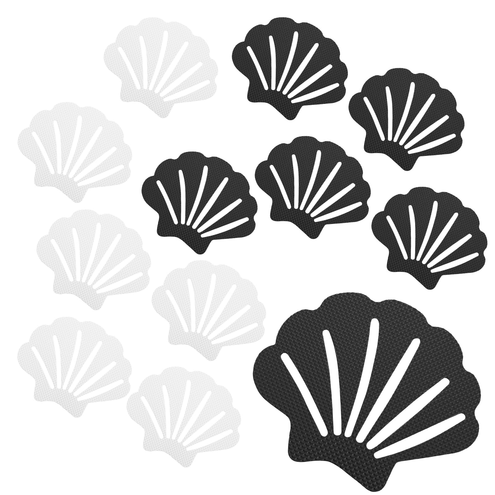 Coufce 12 Pcs Bathtub Stickers Non Slip, Shell Shaped Tubs Safety Shower Treads, Adhesive Sticker For Bathroom Bathtub, Shower F