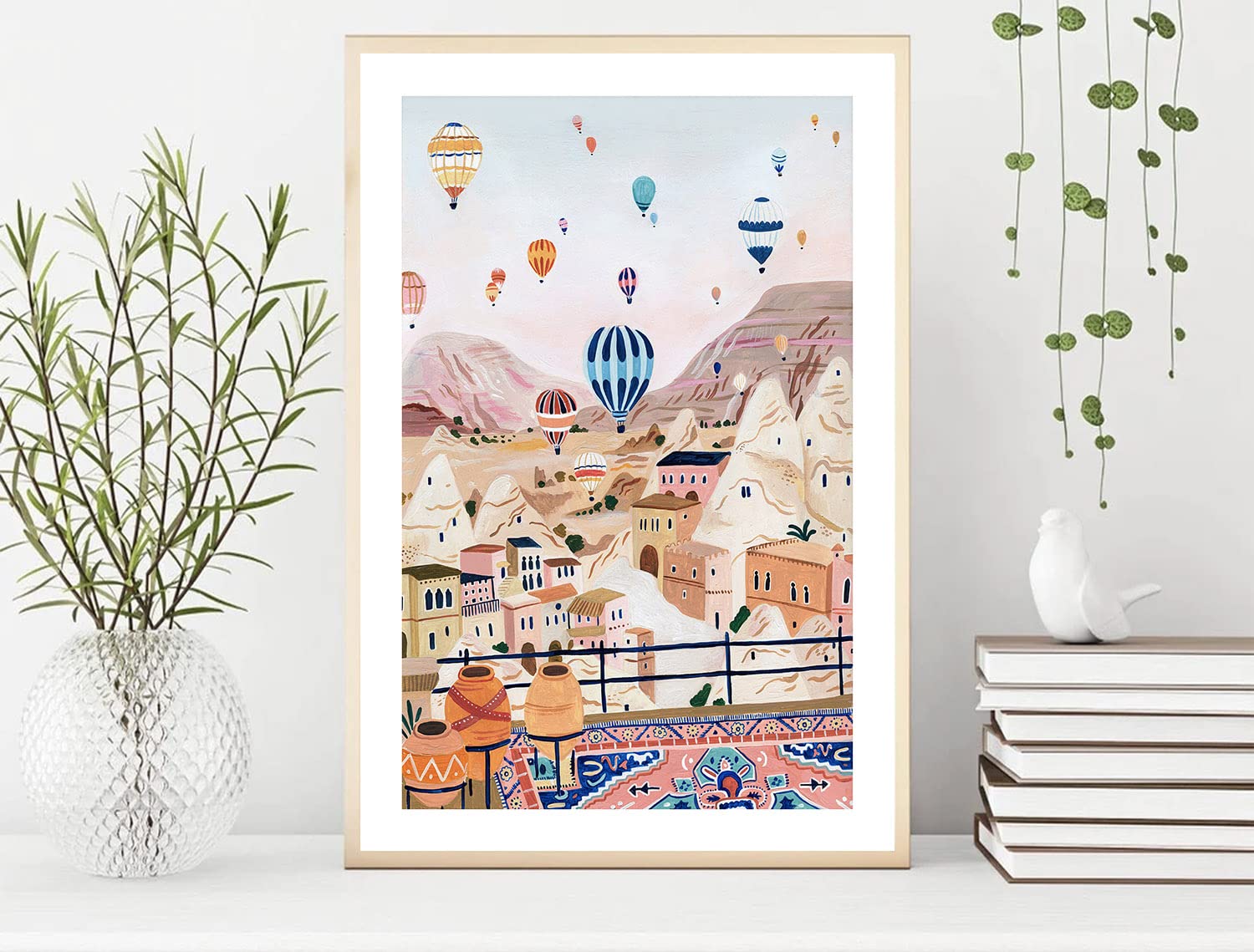Nationcog Cappadocia, Turkey Art Print, Hot Air Balloon Print, Travel Print, Travel Poster, Europe Print, Housewarming Gift (Unf