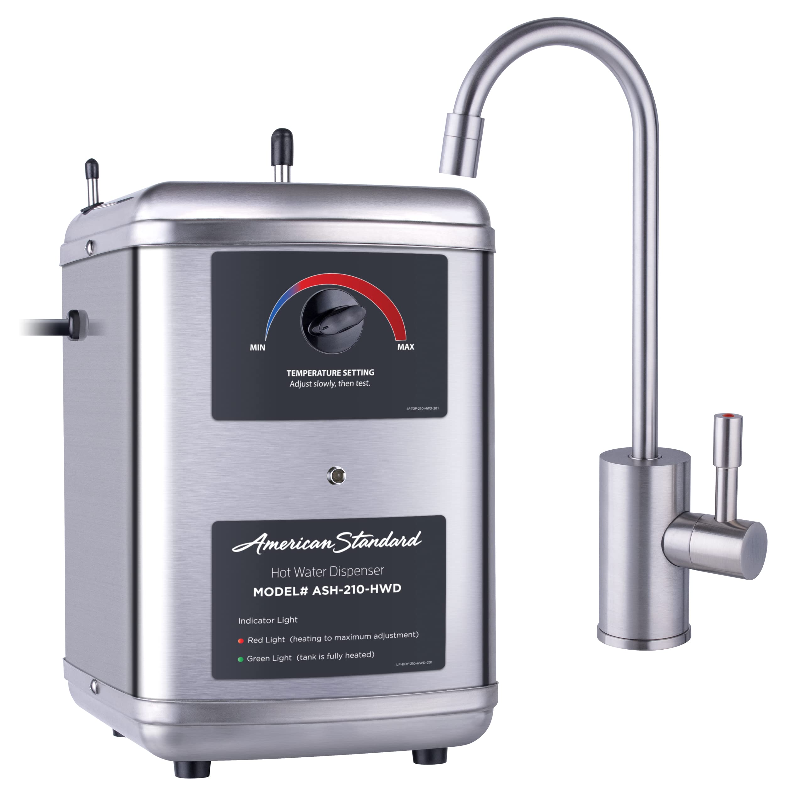 American Standard ASH-210 Hot Water Dispenser, Includes Brushed Nickel Single Handle Faucet 1300 Watts, 110v