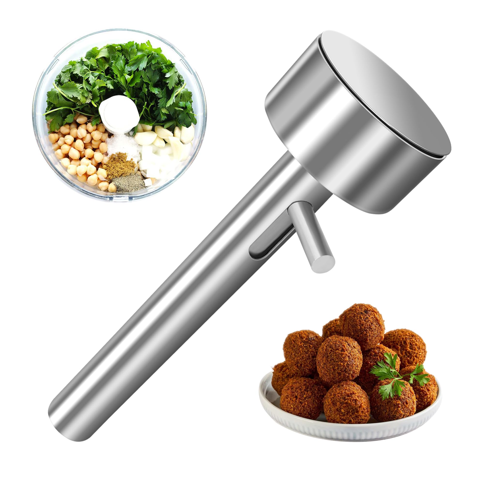 Arazooyi Falafel Scoop - Stainless Steel Professional Falafel Maker Scoop | Stainless-Steel Falafel Maker Tool Food Safe And Non