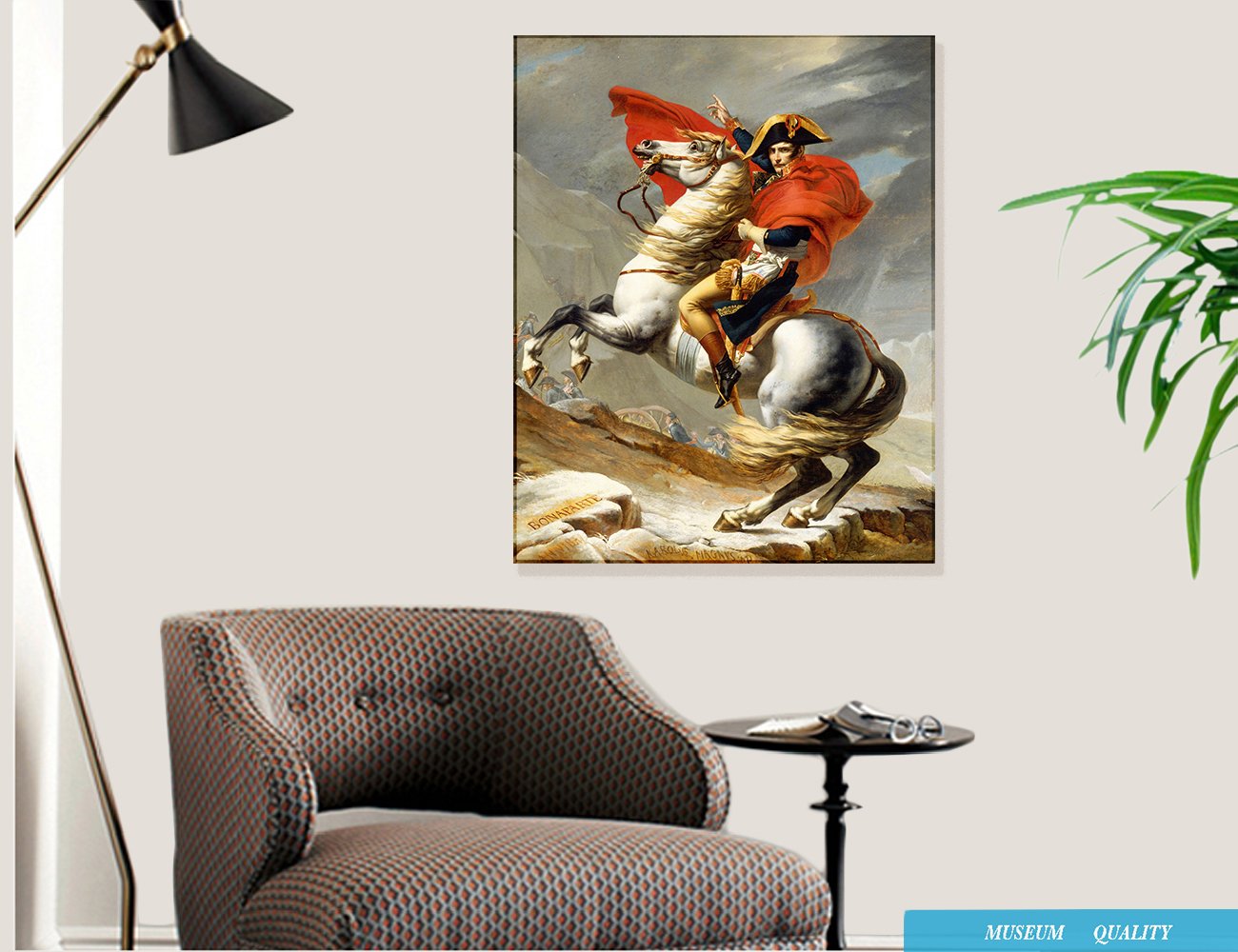 Eliteart- Napoleon Crossing The Alps By Jacques-Louis David Oil Painting Reproduction Giclee Wall Art Canvas Prints
