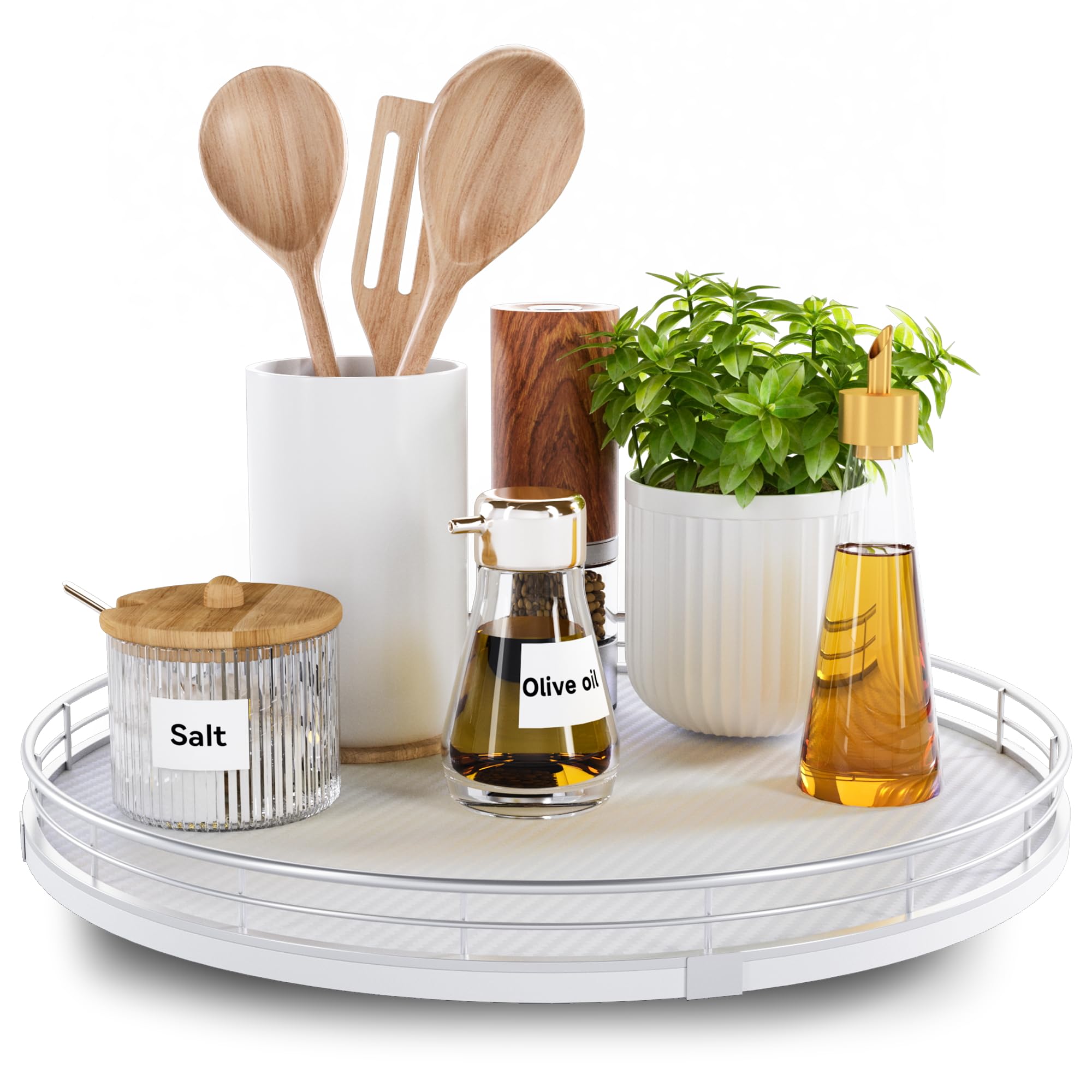 13 Lazy Susan Turntable Organizer for Table Top, Round Wooden Lazy Susan for Cabinet Kitchen Decor Centerpieces Coffee Table, St