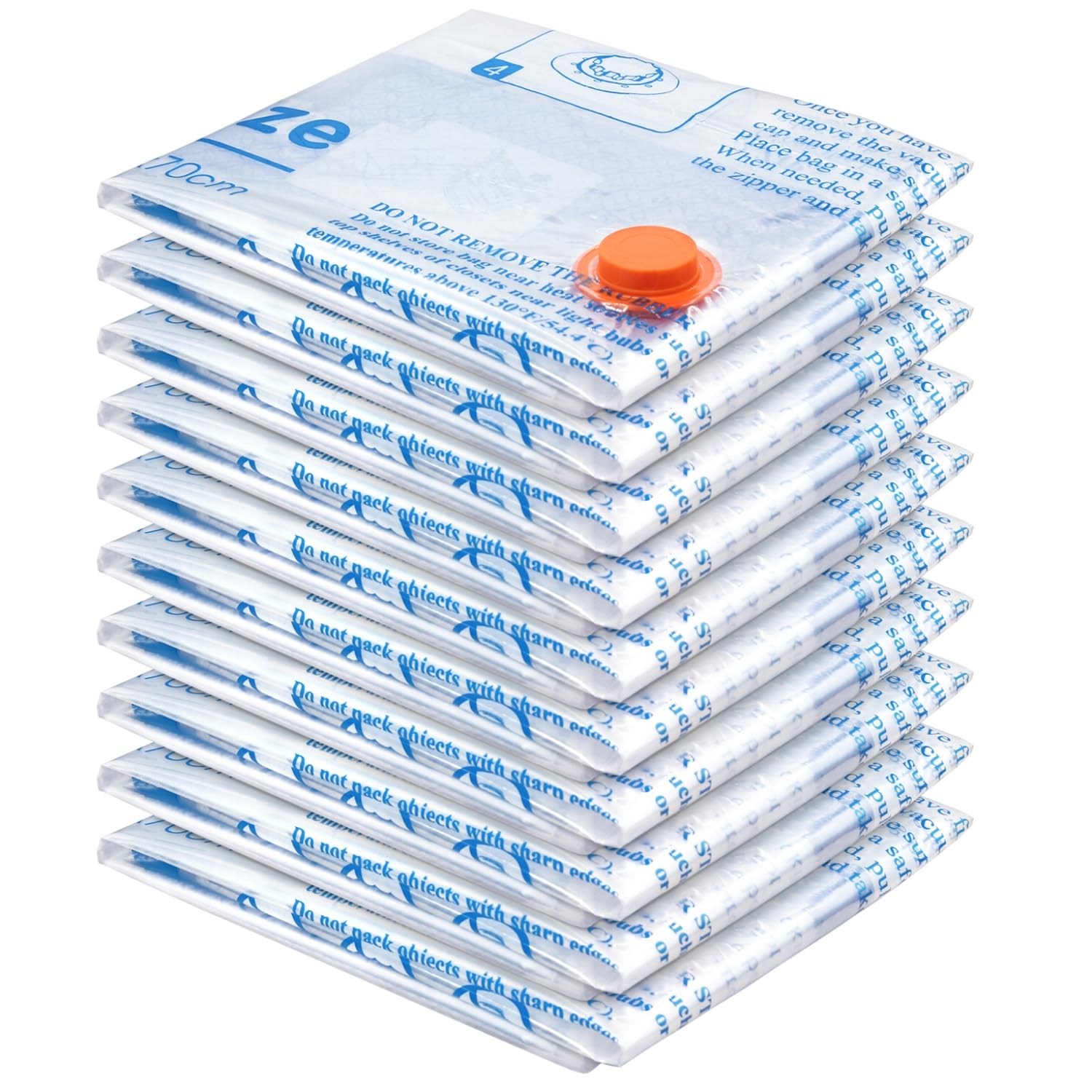 Vacuum Storage Bags   Small Space Saver Sealer Bags   Airtight Compression Bags for Clothes  Pillows  Comforters  Blankets  Beddings  Pack of 10