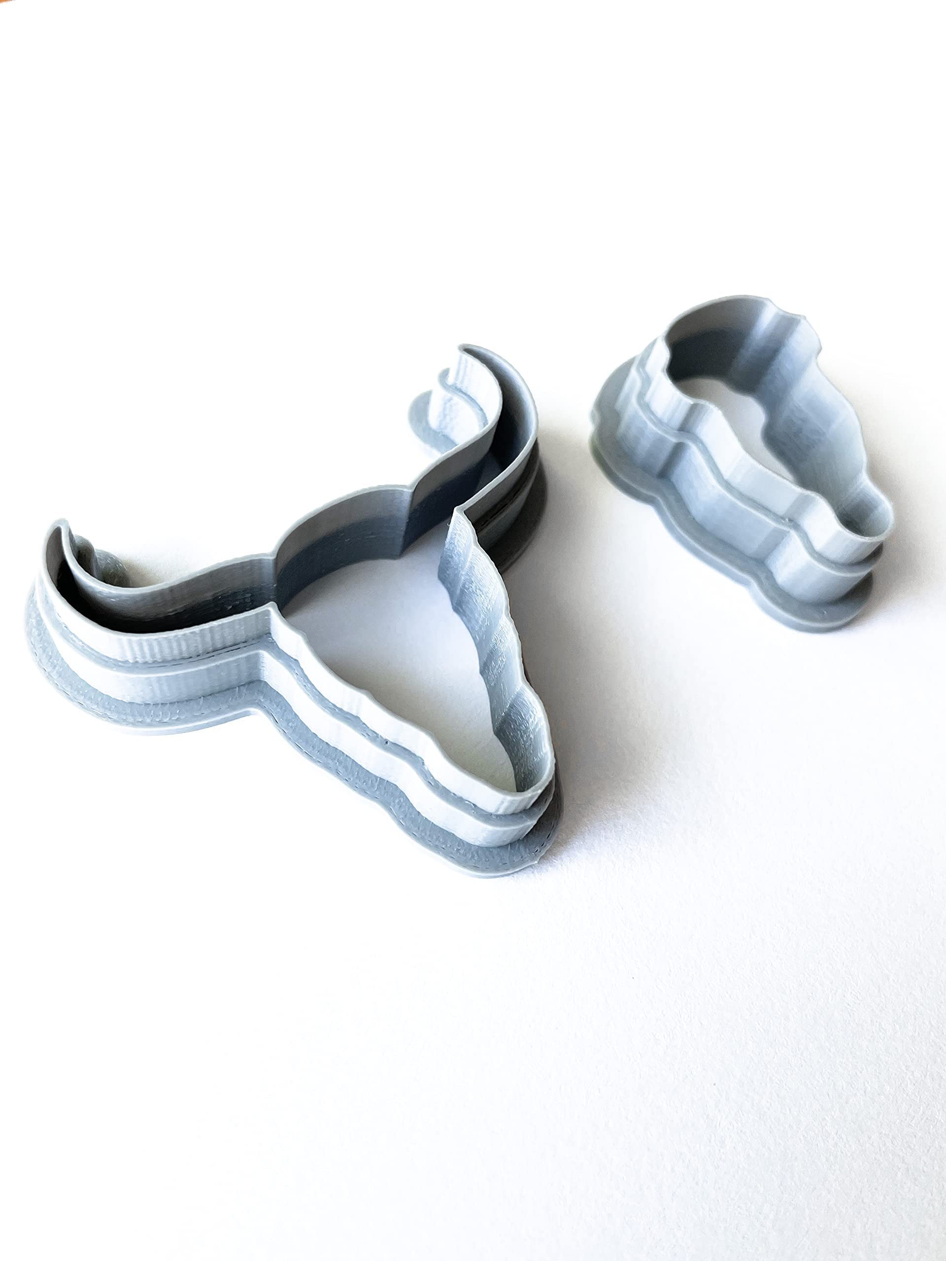 Polymer Clay Cookie Cutters - The Clayful Co Bessie Cow Skull Pack Set Of 2 - Plastic Cutter For Jewelry And Earring Shapes