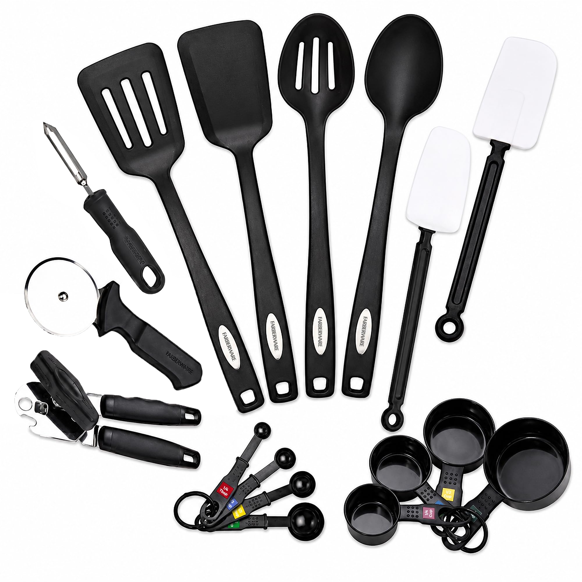 Farberware Classic 17Piece Kitchen Tool & Gadget Set  Nonstick Utensils for Cooking, Baking & Food Prep with Measuring Cups & 