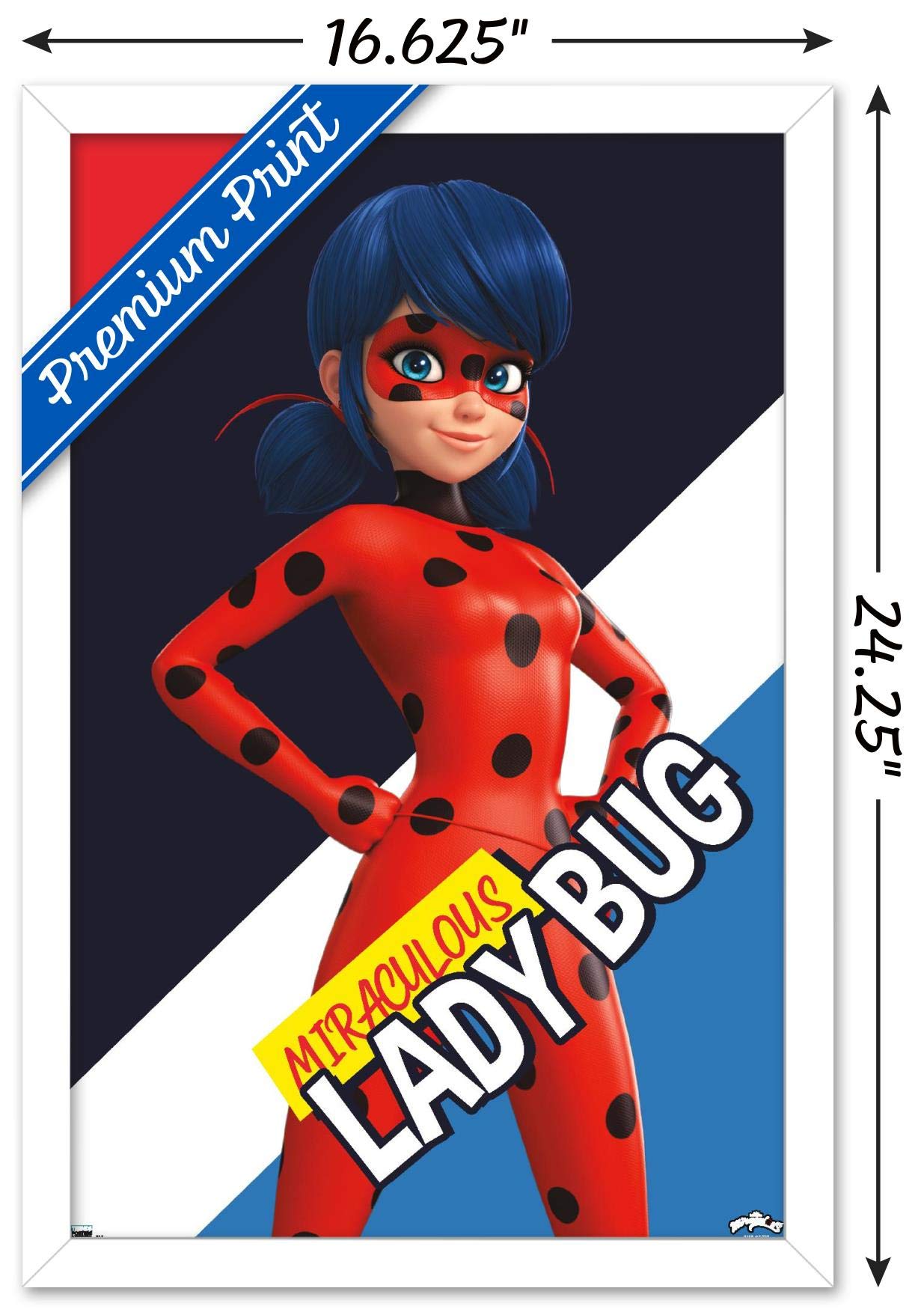 Trends International Miraculous-Ladybug Wall Poster, 14.725 In X 22.375 In, White Framed Version